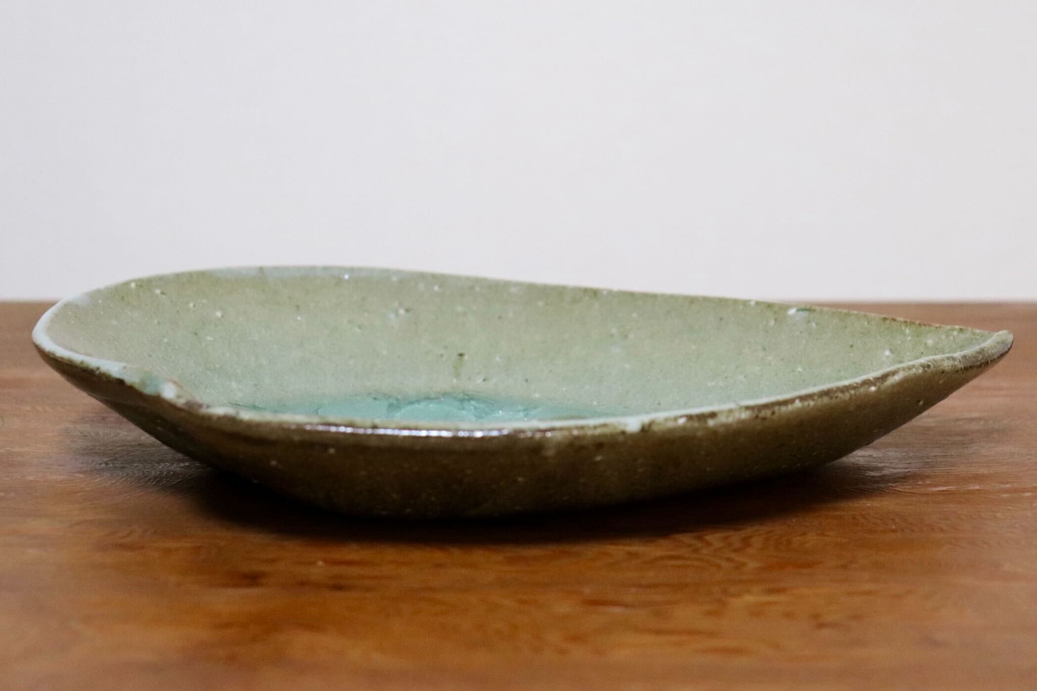 GMIO495D◯丹山窯 丹波焼 葉形皿 陶器 丹波篠山 伝統工芸 未使用