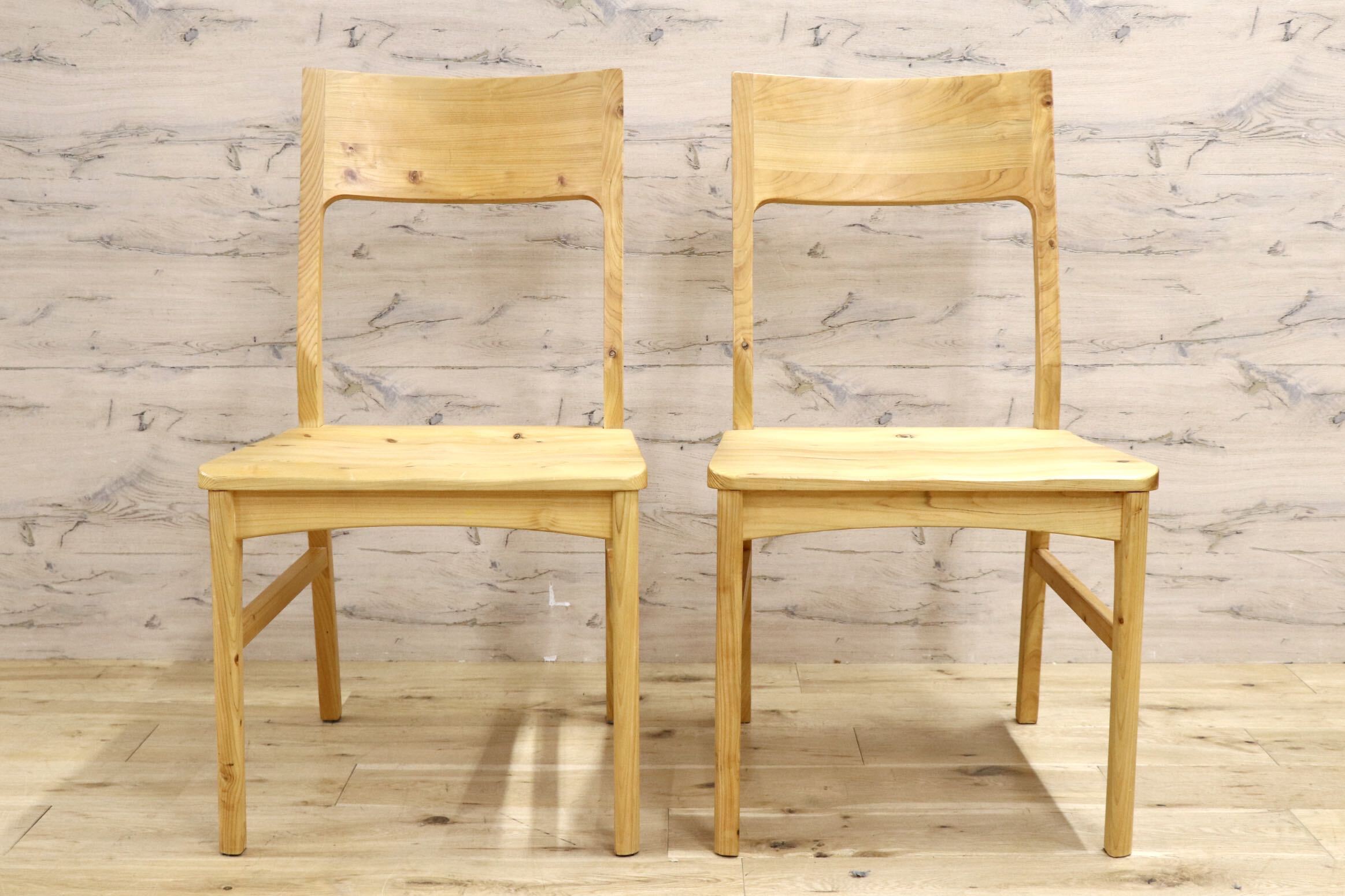 GMJH136B○SHIGIYAMA / シギヤマ家具 凪 チェア ダイニングチェア 食卓椅子 アームレスチェア ヒノキ材 ナチュラル シンプル 2脚セット