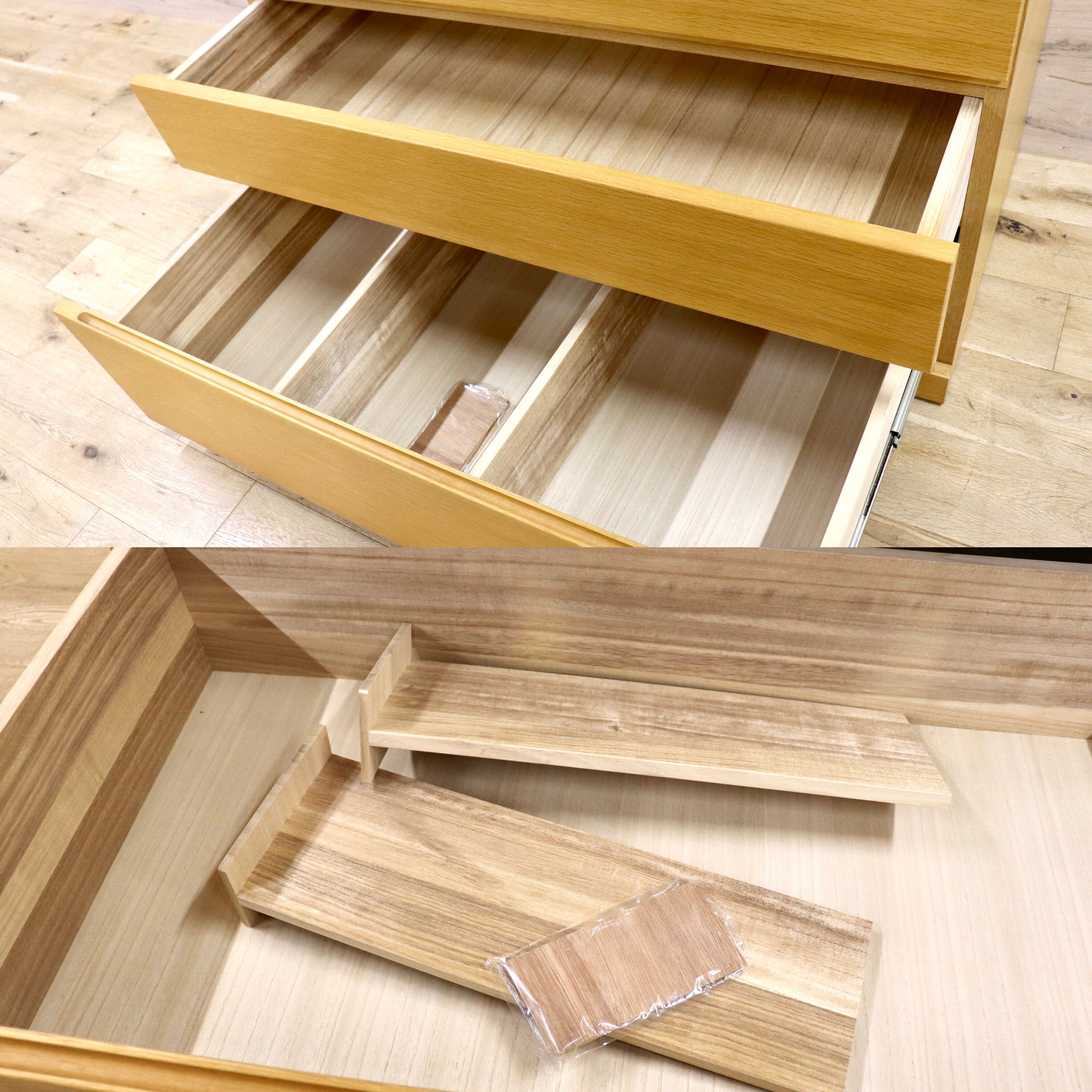 GMFK600○府中家具 佐々木木工 桐箪笥 洋服タンス 整理箪笥 チェスト 洋服箪笥 間仕切り IDC大塚家具 シンプル ナチュラル