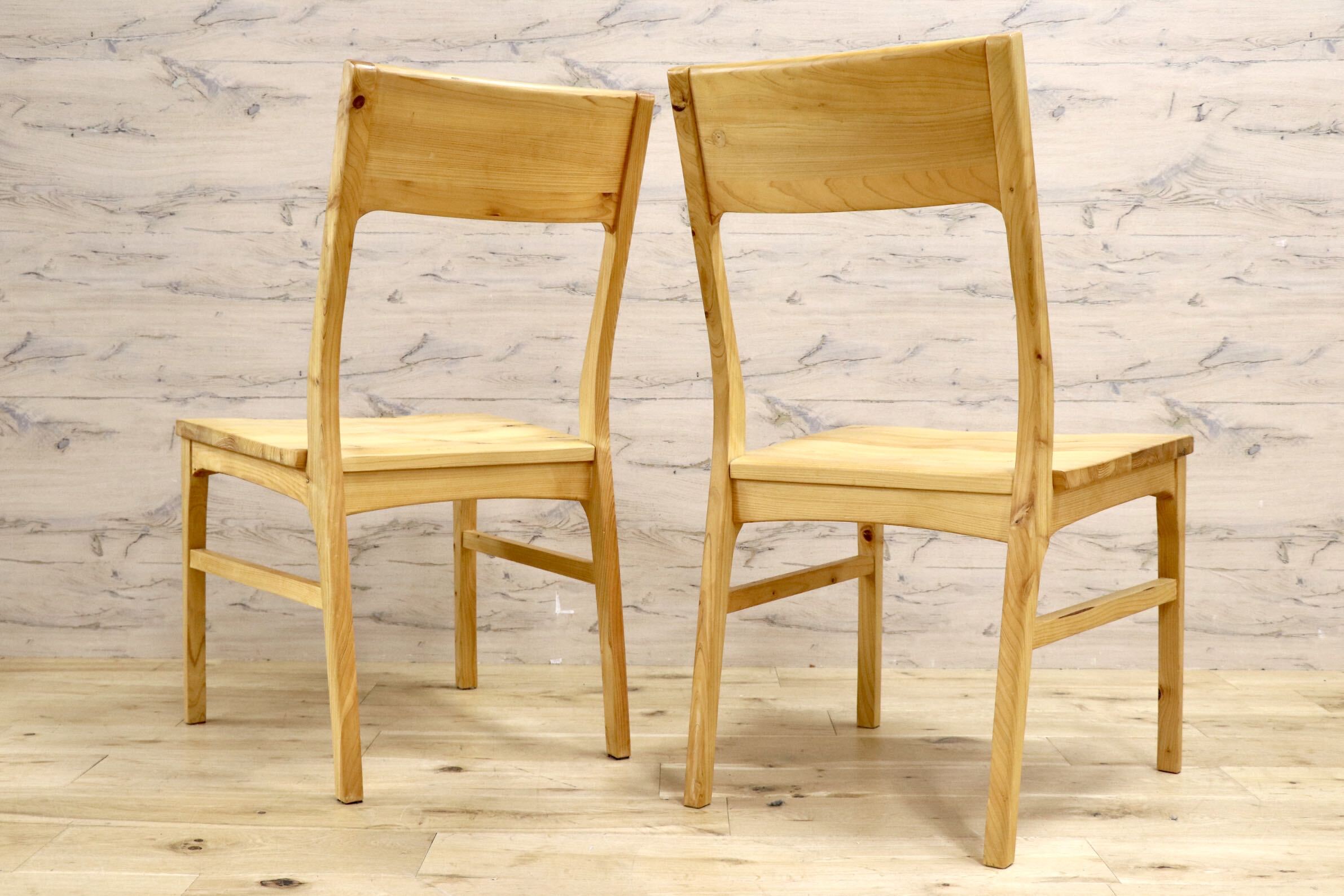 GMJH136B○SHIGIYAMA / シギヤマ家具 凪 チェア ダイニングチェア 食卓椅子 アームレスチェア ヒノキ材 ナチュラル シンプル 2脚セット