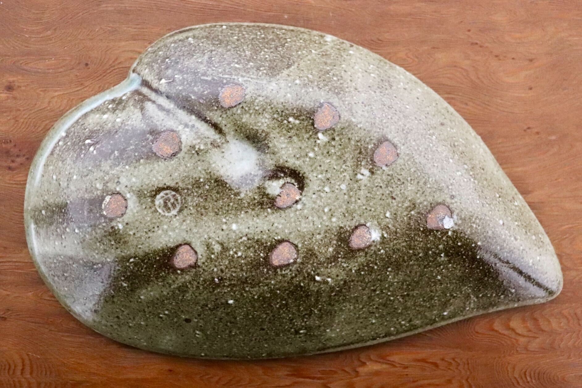 GMIO495D◯丹山窯 丹波焼 葉形皿 陶器 丹波篠山 伝統工芸 未使用