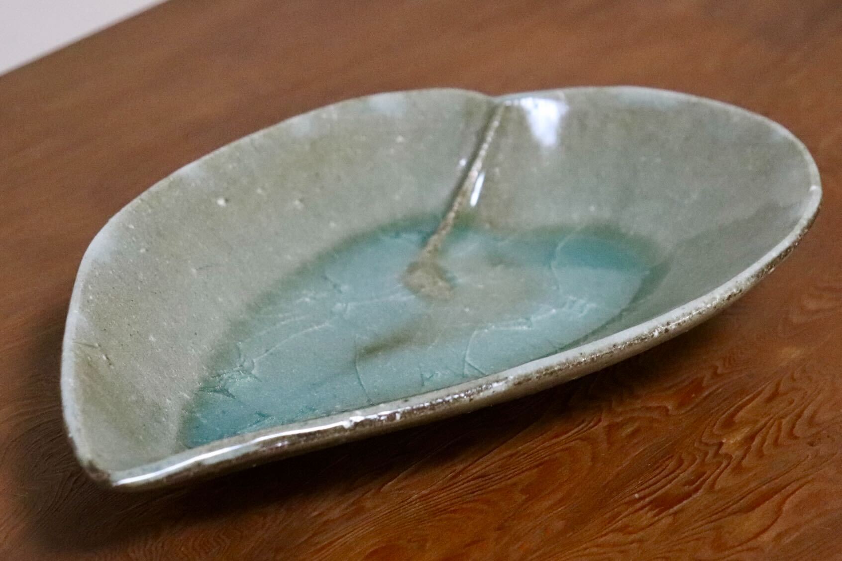 GMIO495E◯丹山窯 丹波焼 葉形皿 陶器 丹波篠山 伝統工芸 未使用