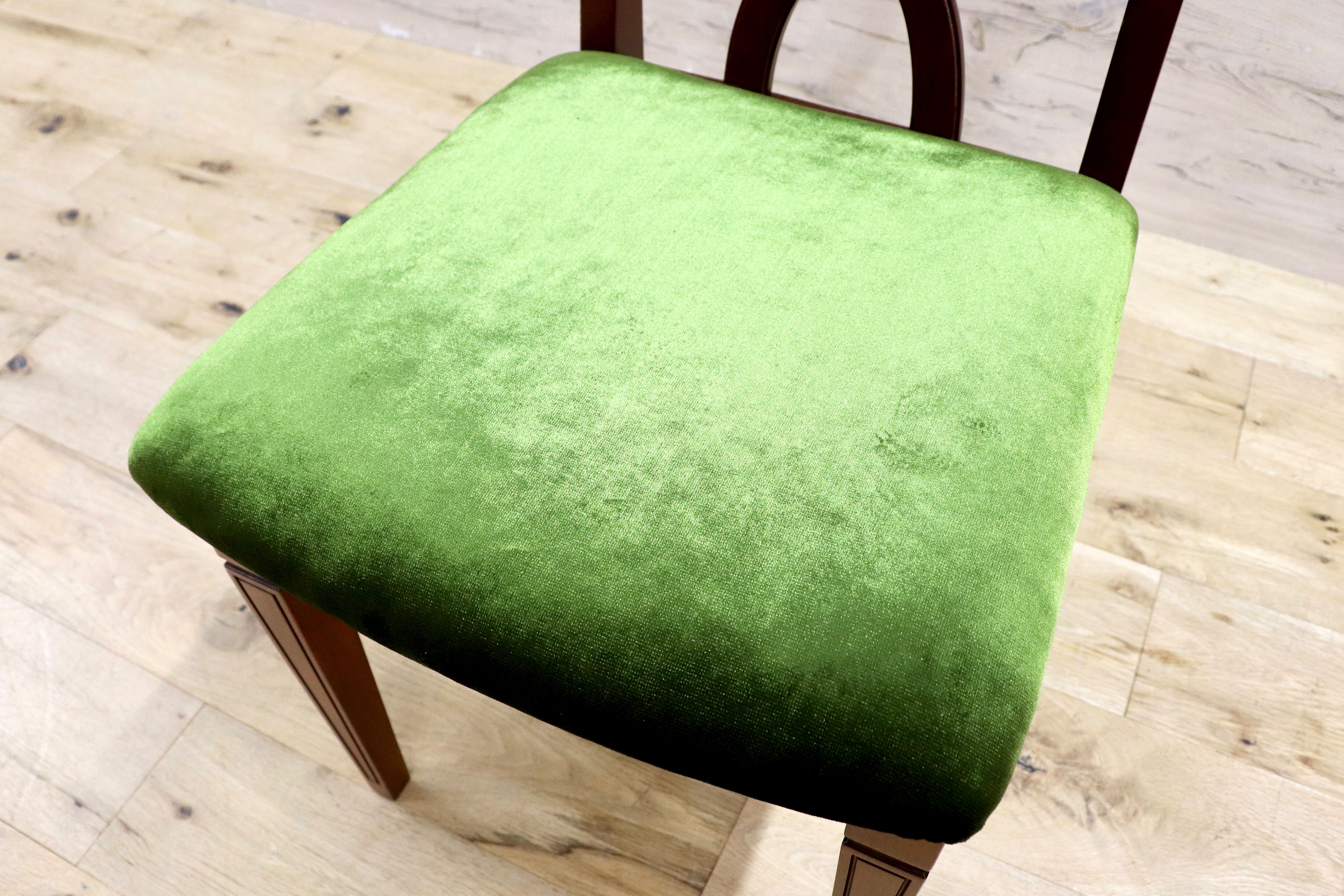 GMIH246○東海家具 / TOKAI KAGU Kent Chair ケントチェア ダイニングチェア ドレッサー ヴィンテージ アンティーク モケットグリーン