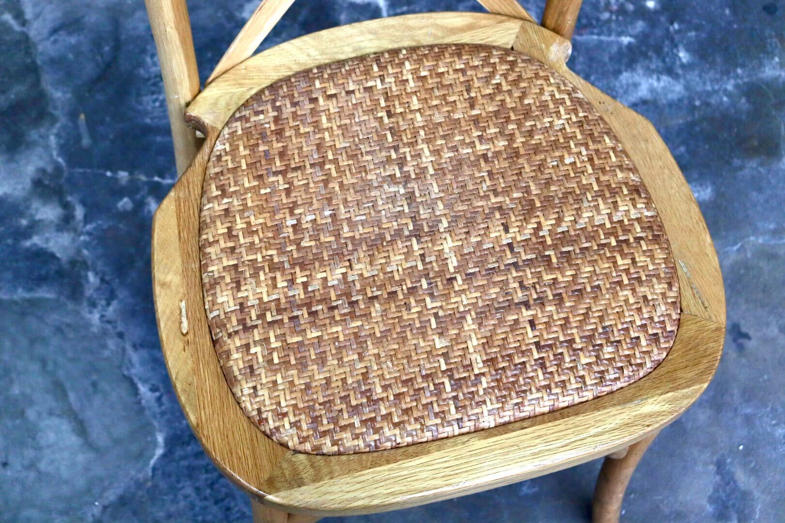 GMIH490O〇クロスバックチェア 木製 ラタン カフェチェア ビストロチェア ダイニングチェア ナチュラル 椅子