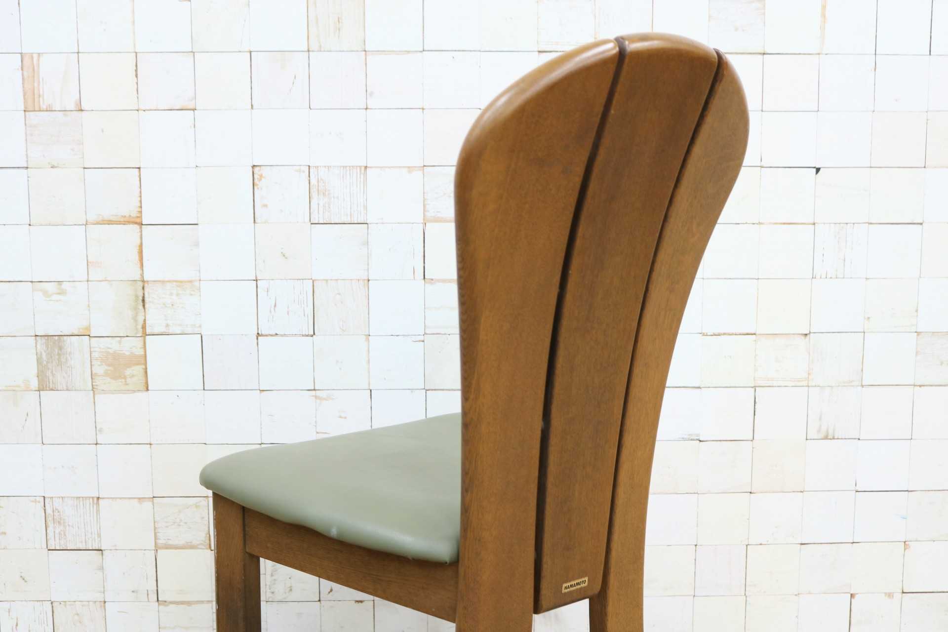 GMHH109B◯浜本工芸 / HAMAMOTO ダイニングチェア アームレスチェア 食卓椅子 椅子 合皮 楢材 無垢 モダン 国産家具