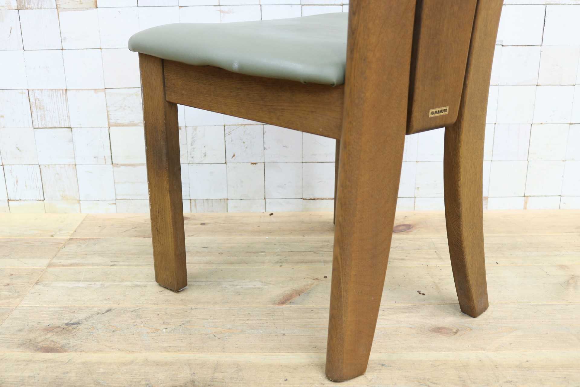 GMHH109B◯浜本工芸 / HAMAMOTO ダイニングチェア アームレスチェア 食卓椅子 椅子 合皮 楢材 無垢 モダン 国産家具