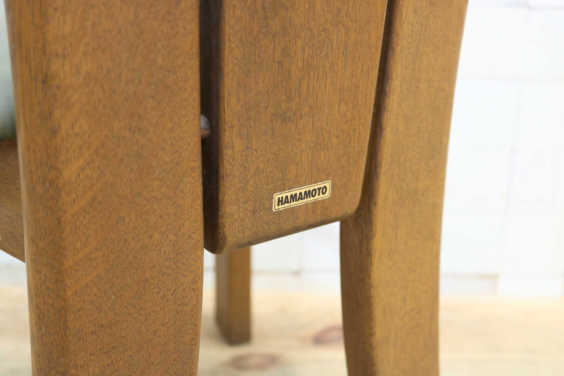 GMHH109B◯浜本工芸 / HAMAMOTO ダイニングチェア アームレスチェア 食卓椅子 椅子 合皮 楢材 無垢 モダン 国産家具