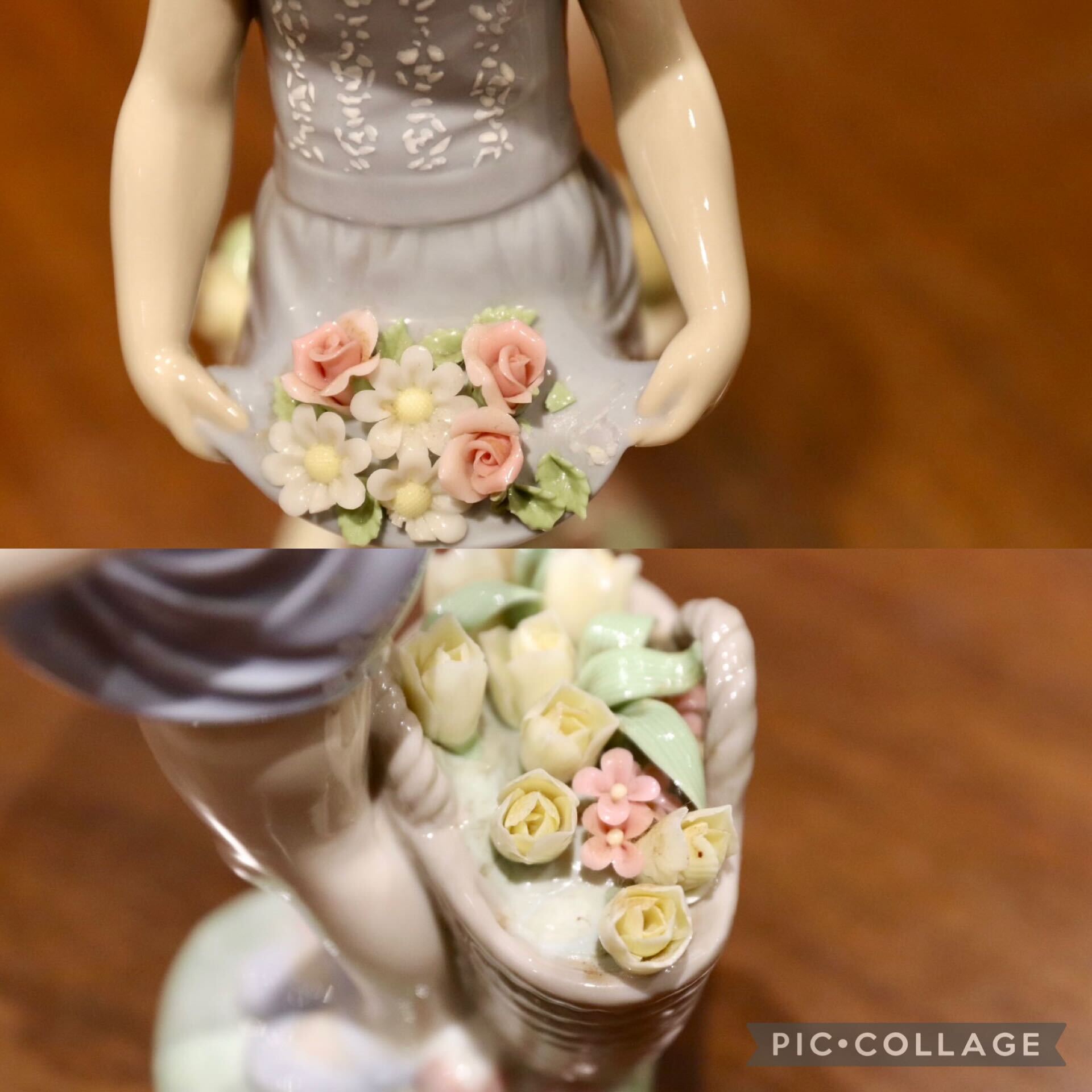 GMIO16◯LLADRO / リヤドロ スカートに花いっぱいスペシャルバージョン フィギュア 置物 陶器