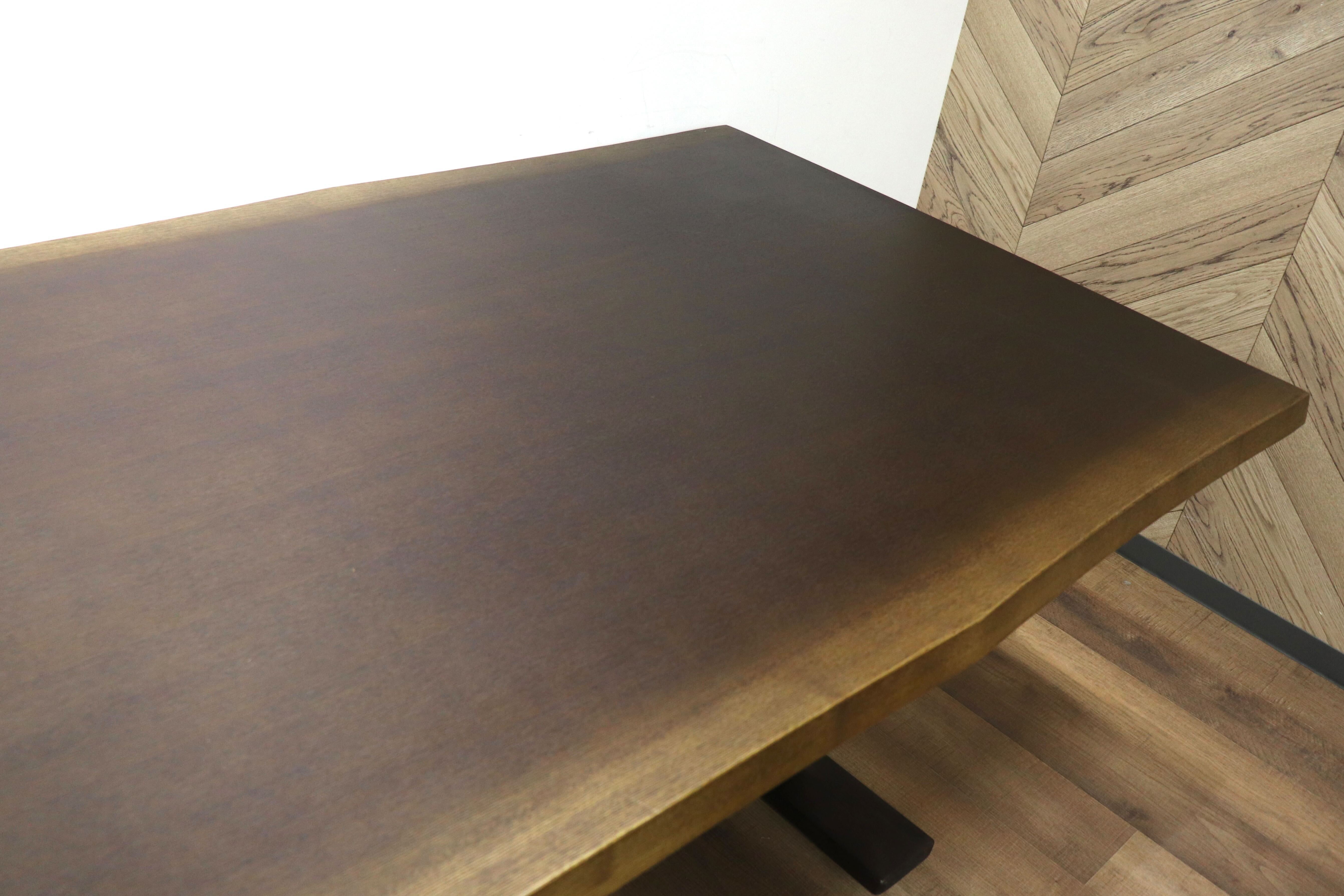 GMHN240○ニトリ / NITORI DT ダイニングテーブル 食卓テーブル 作業台 テーブル ダークブラウン タモ材 古民家 定価約6.9万