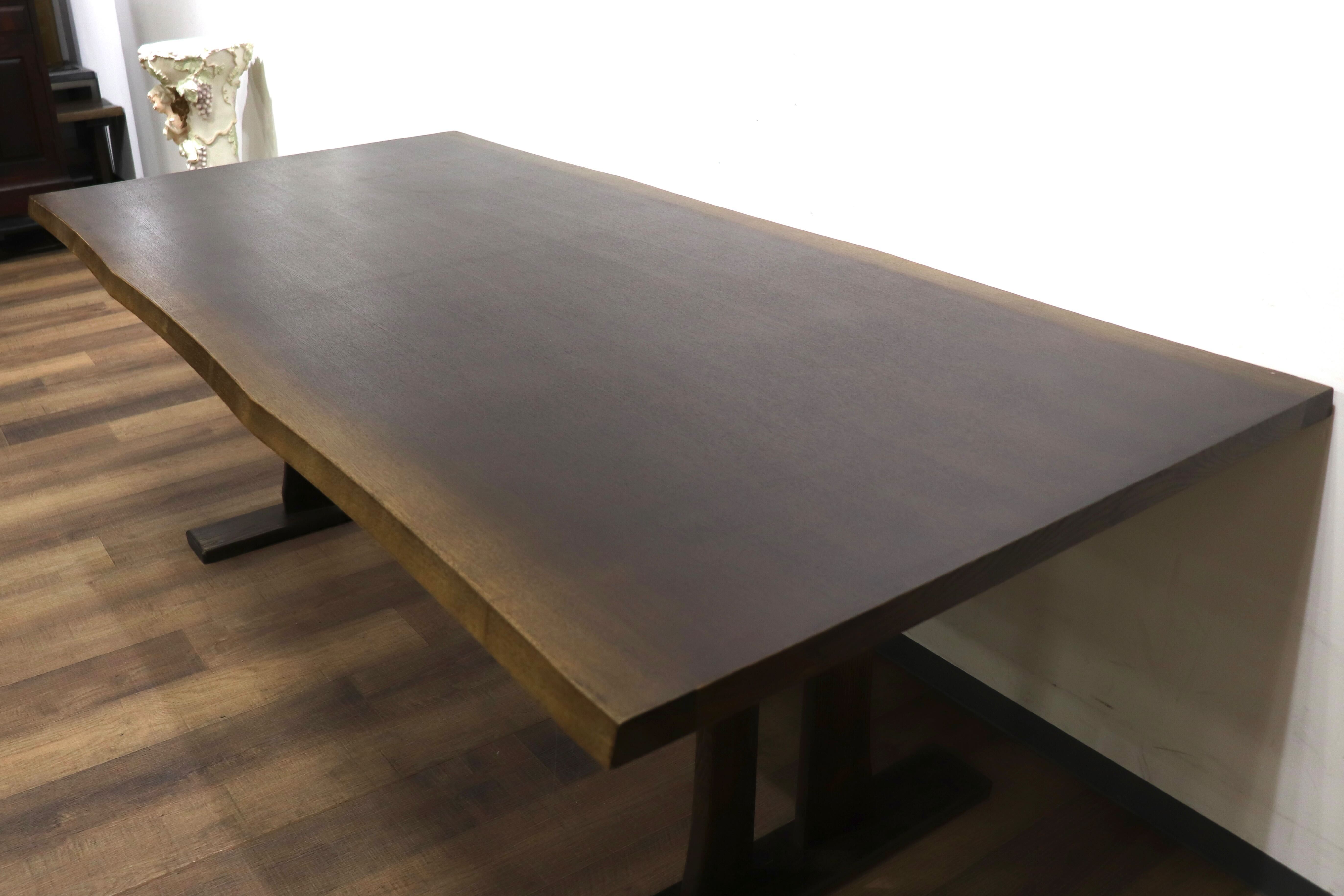 GMHN240○ニトリ / NITORI DT ダイニングテーブル 食卓テーブル 作業台 テーブル ダークブラウン タモ材 古民家 定価約6.9万