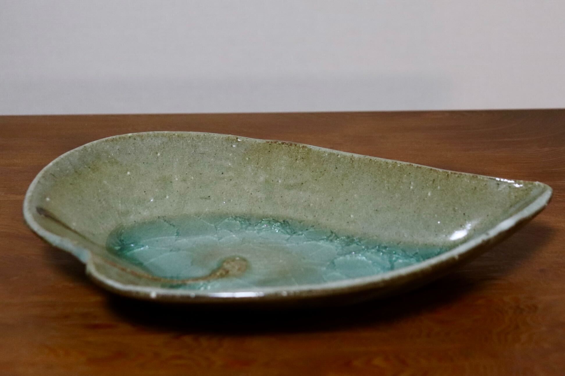 GMIO495H◯丹山窯 丹波焼 葉形皿 陶器 丹波篠山 伝統工芸 未使用
