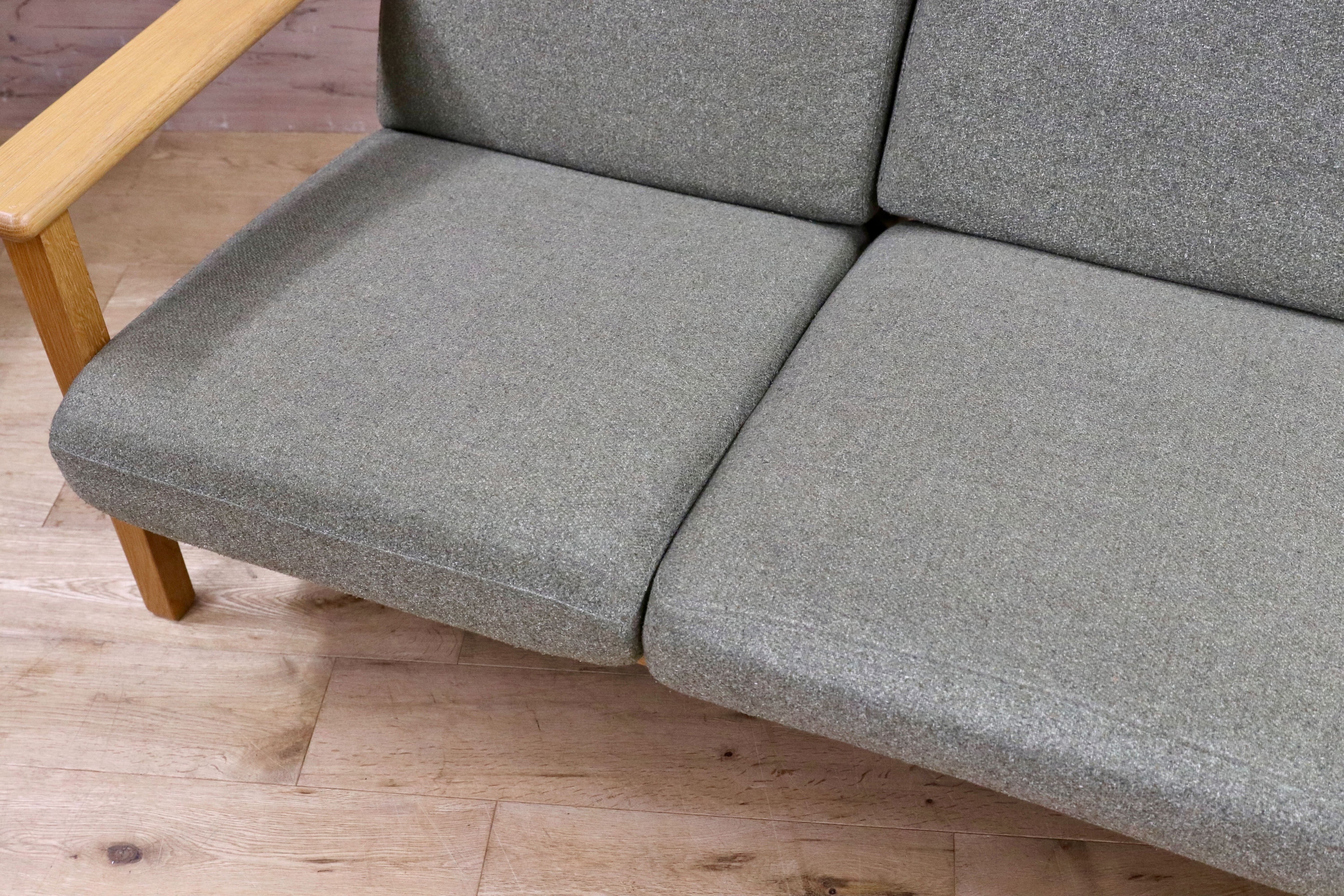 GMIH332○unico / ウニコ VISKA ヴィスカ 3人掛けソファ トリプルソファ オーク材 グリーン 北欧スタイル