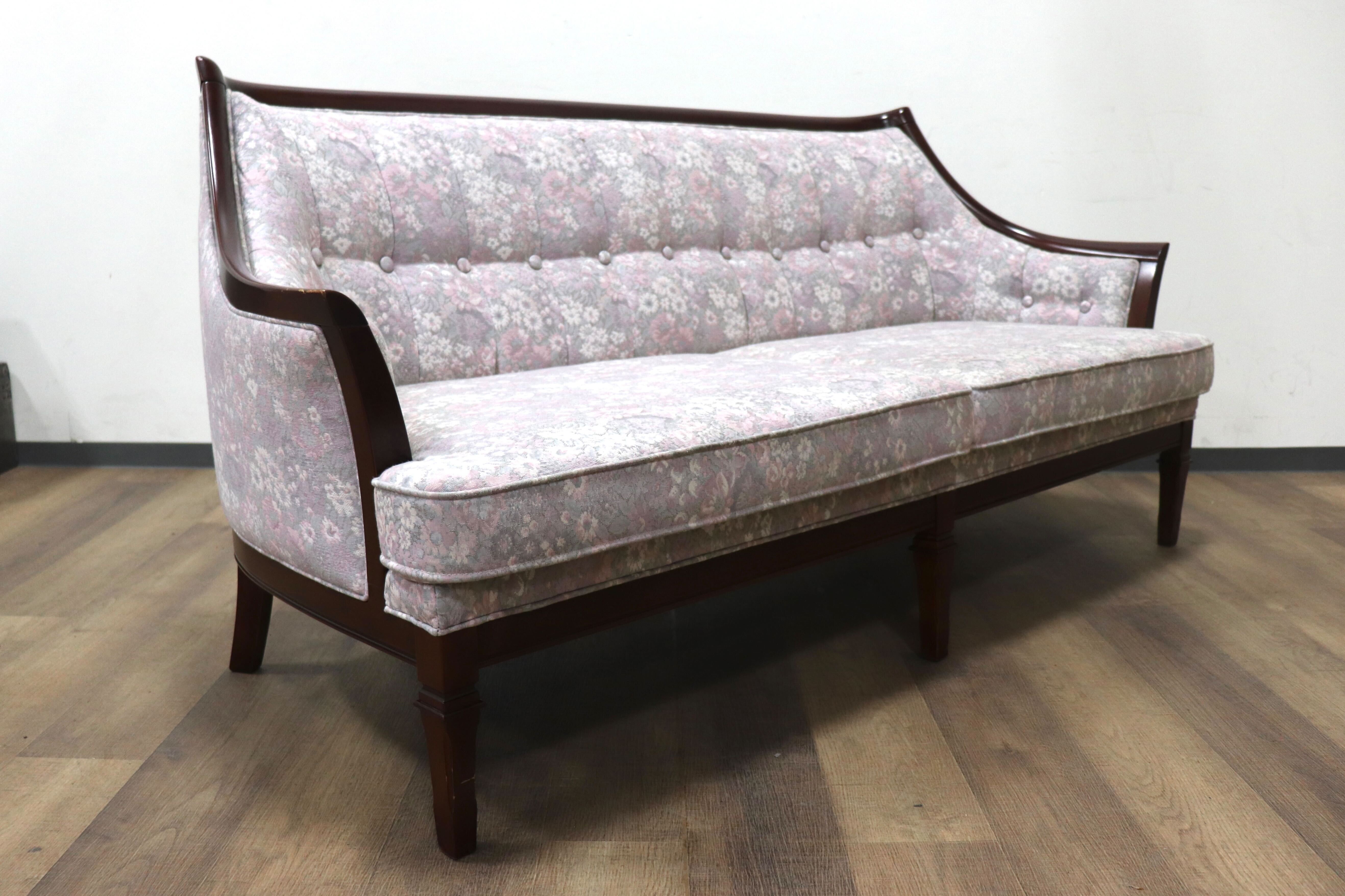 GMHS59○maruni / マルニ 地中海 サランテ 2人掛けソファ ラブソファ 2シーター アームソファ ファブリック 花柄 定価約27万