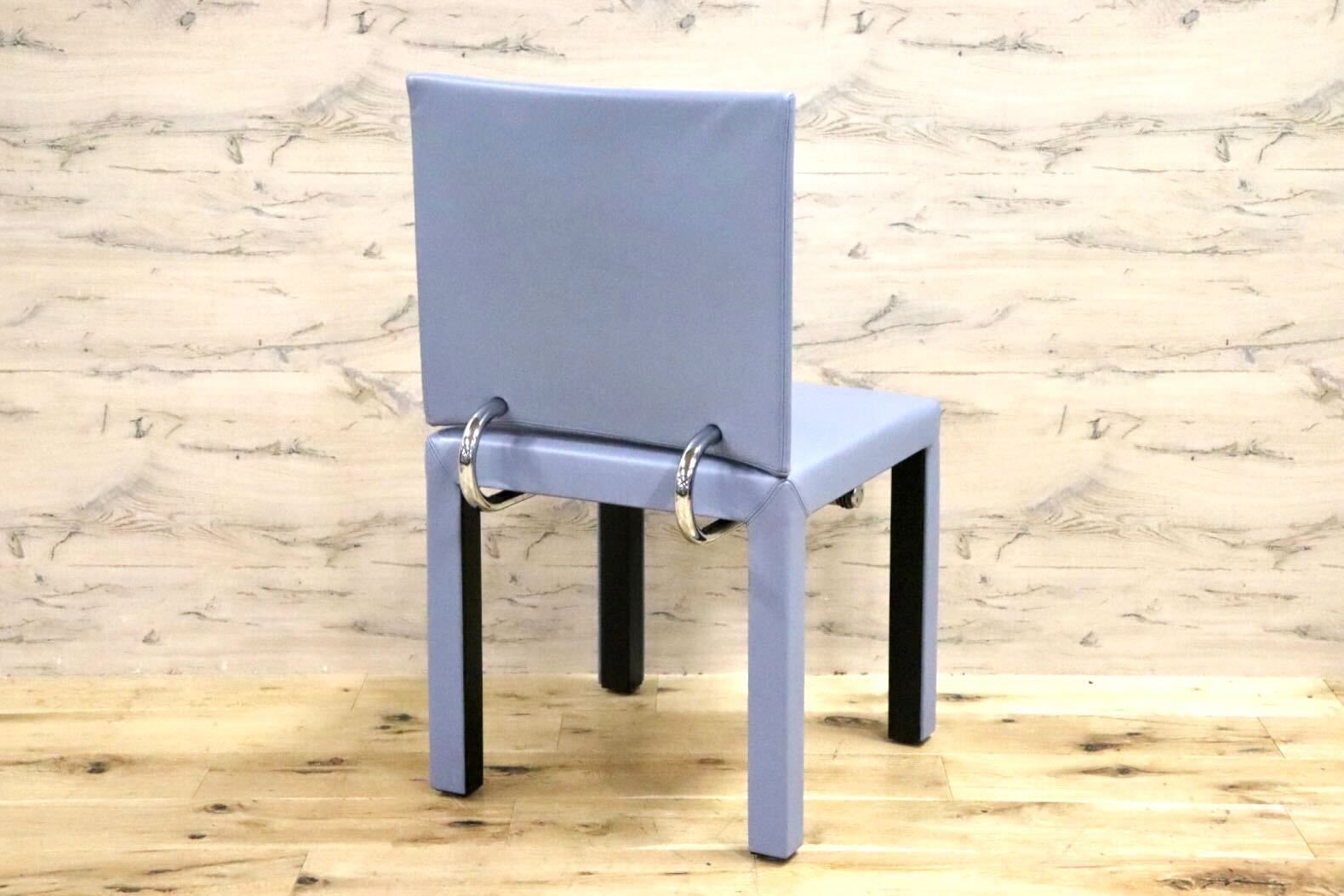 GMFS270B○B&B ITALIA Arcadia アルカディア ダイニングチェア 椅子 4脚セット 総本革 イタリアモダン ヴィンテージ 定価約104万 希少 名作