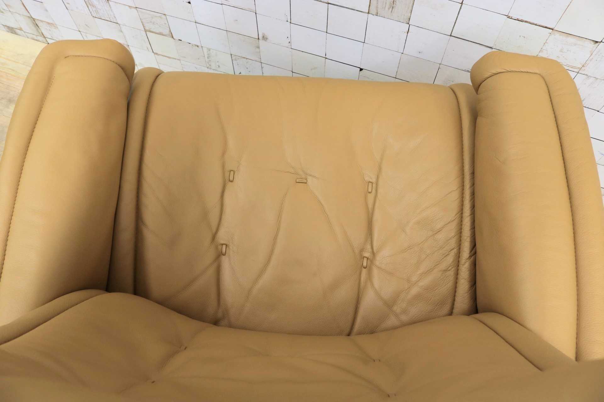 GMHH498○EKORNES / エコーネス ロイヤル リクライニングチェア パーソナルチェア オットマン ライトキャメル 本革 北欧 ノルウェー 最高級