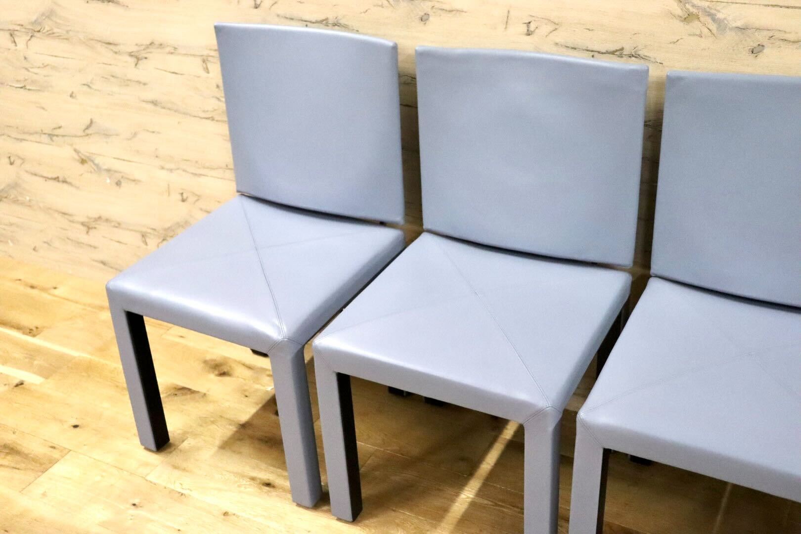 GMFS270B○B&B ITALIA Arcadia アルカディア ダイニングチェア 椅子 4脚セット 総本革 イタリアモダン ヴィンテージ 定価約104万 希少 名作