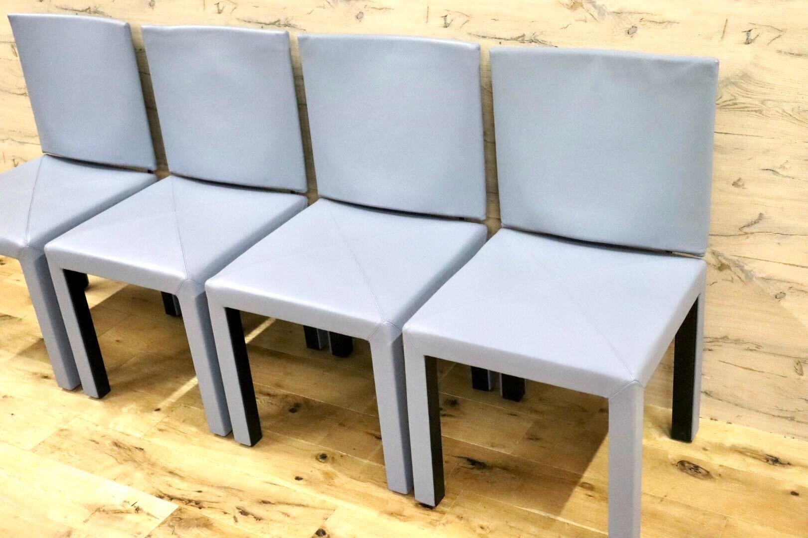 GMFS270B○B&B ITALIA Arcadia アルカディア ダイニングチェア 椅子 4脚セット 総本革 イタリアモダン ヴィンテージ 定価約104万 希少 名作