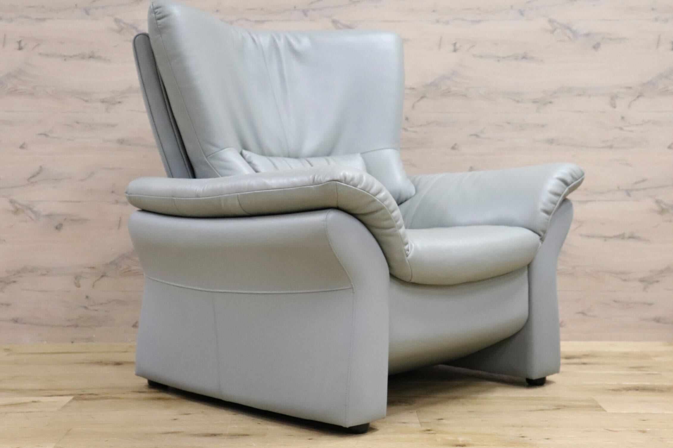 GMHK361C○karimoku / カリモク 1人掛けソファ シングルソファ ラウンジソファ アームチェア 応接 ハイバック 本革 モダン 国産家具