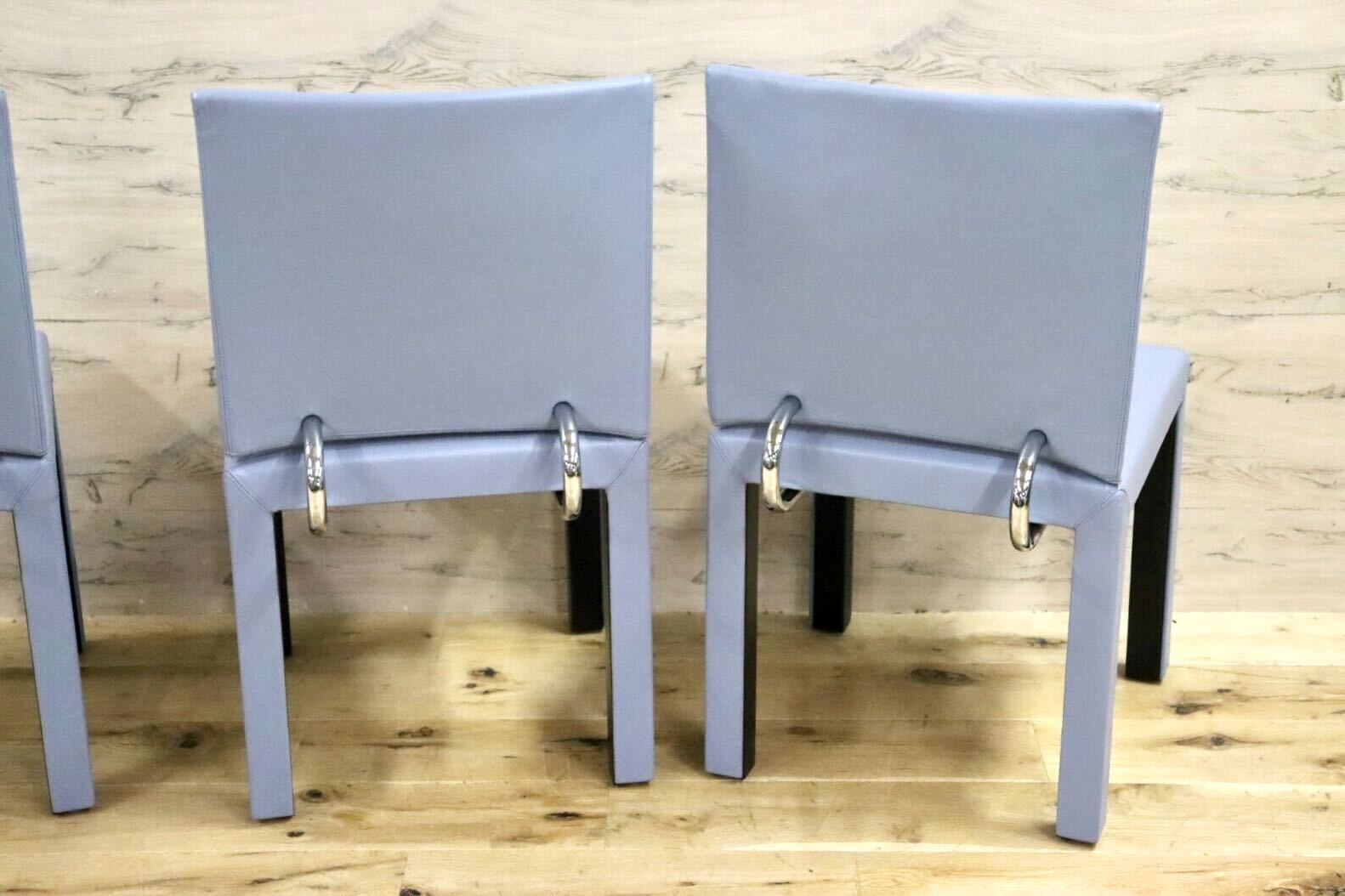 GMFS270B○B&B ITALIA Arcadia アルカディア ダイニングチェア 椅子 4脚セット 総本革 イタリアモダン ヴィンテージ 定価約104万 希少 名作