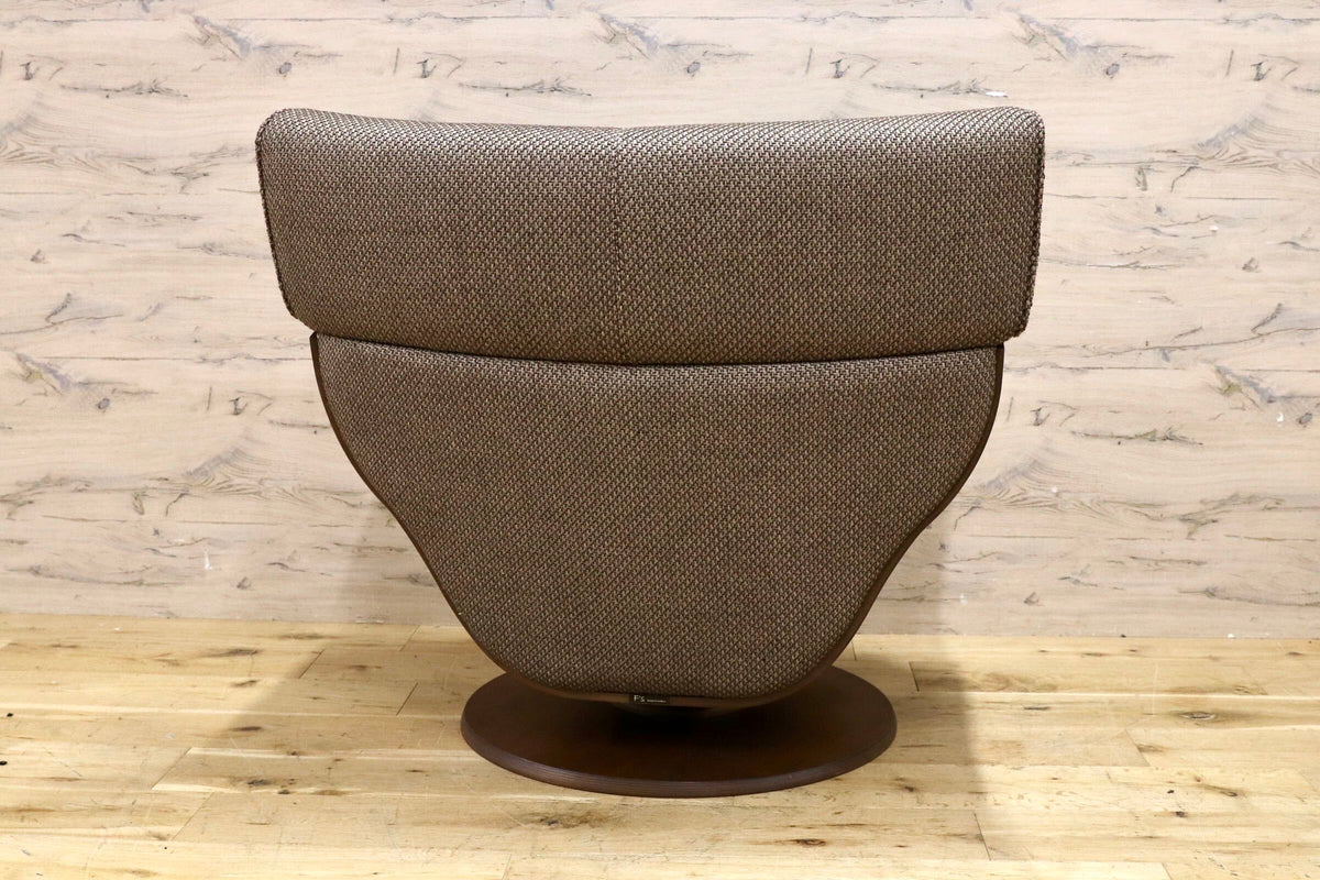 GMJK477B○FUJI FURNITURE / 冨士ファニチア Tapio タピオ ウォールナットカラー ラウンドソファ 中村曻 回転式 ファブリック 約23万