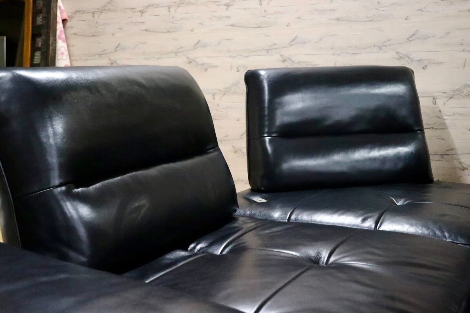 GMIO488○Domicil / ドミシール DM-0360 電動コーナーソファ カウチソファ 総革 ブラック ドイツ 最高級 モダン IDC大塚家具 定価約65万