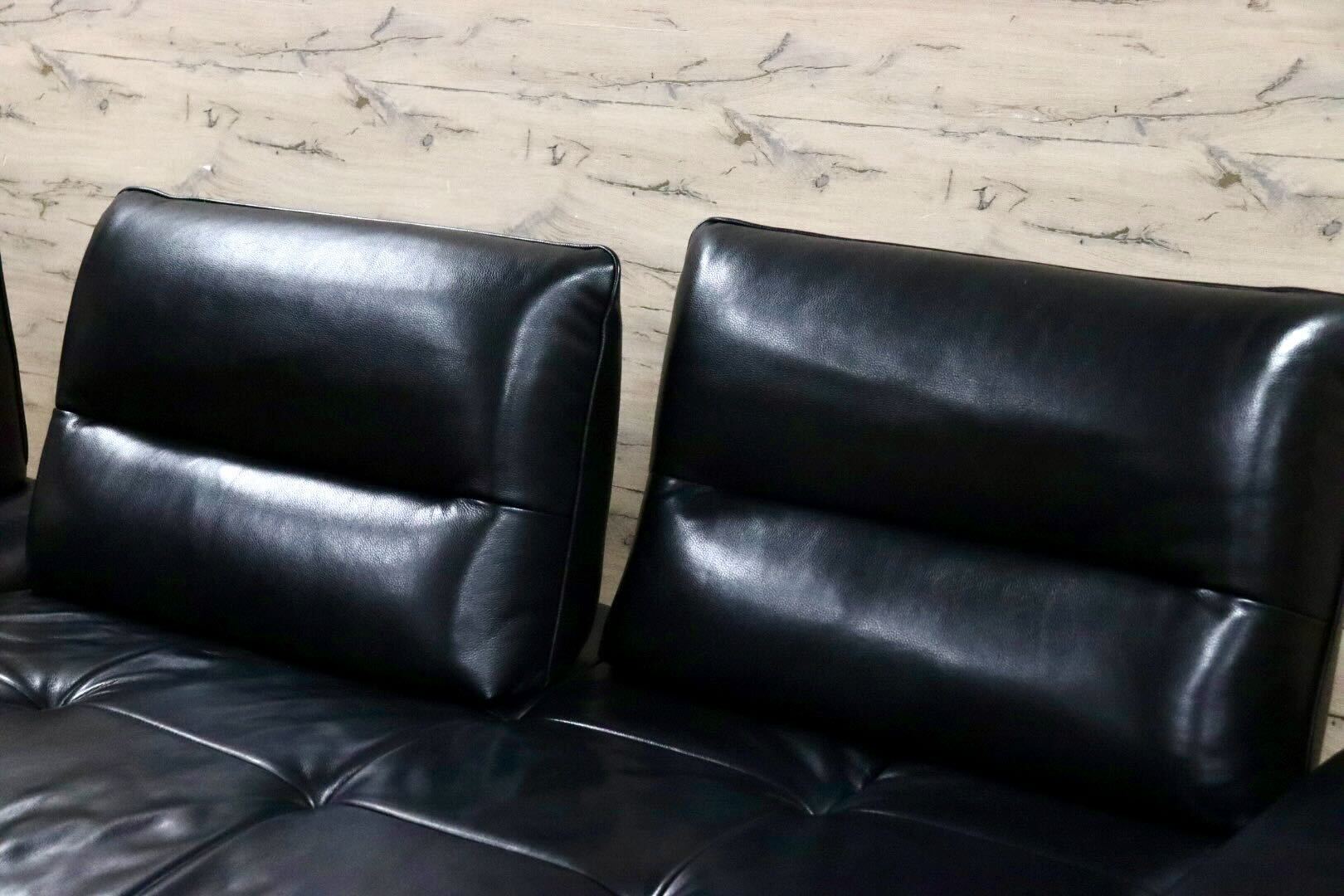 GMIO488○Domicil / ドミシール DM-0360 電動コーナーソファ カウチソファ 総革 ブラック ドイツ 最高級 モダン IDC大塚家具 定価約65万