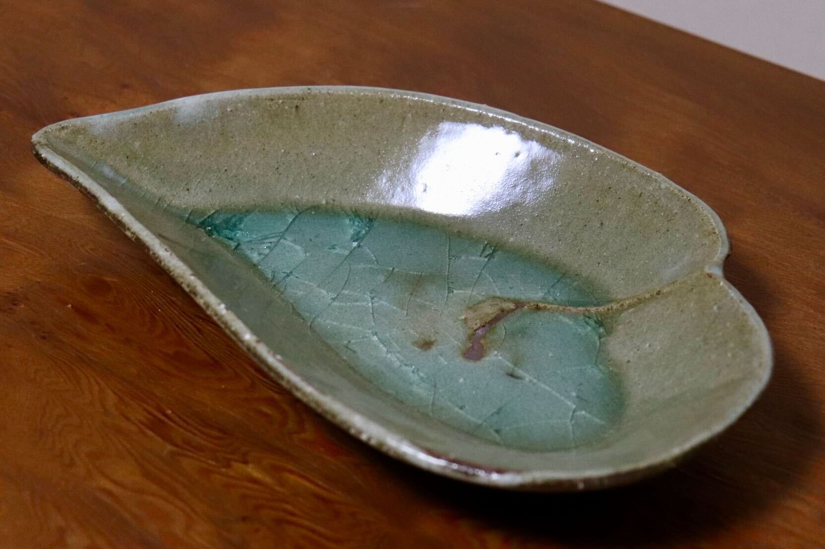 GMIO495N◯丹山窯 丹波焼 葉形皿 陶器 丹波篠山 伝統工芸 未使用