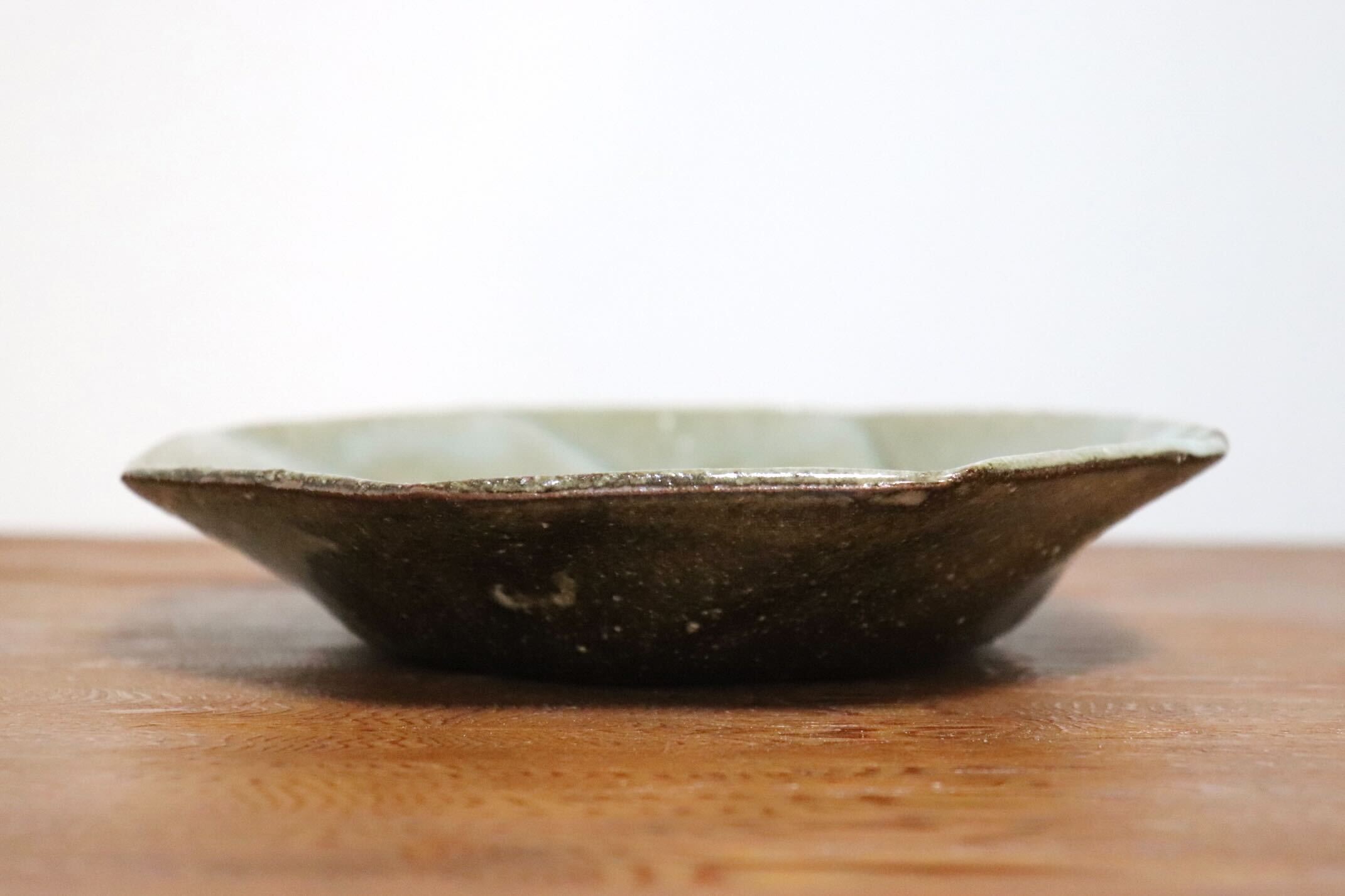 GMIO504B◯丹山窯 丹波焼 八角皿 緑 陶器 丹波篠山 伝統工芸 未使用
