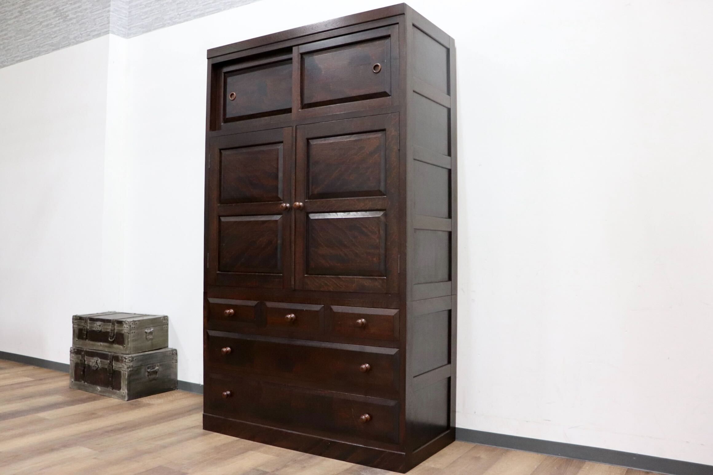 GMHK623C○松本民芸家具 D型 和箪笥 着物箪笥 整理箪笥 洋服タンス ミズメザクラ 無垢材 最高級 伝統工芸 和モダン 和家具 定価約65万