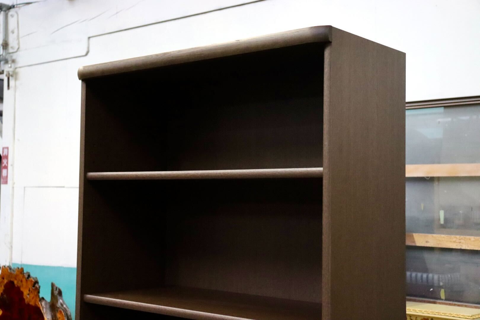 GMIS438○浜本工芸 / HAMAMOTO No.3600 書棚 本棚 ブックシェルフ ラック キャビネット 収納棚 楢材 無垢 定価約10.5万 モデルルーム展示品