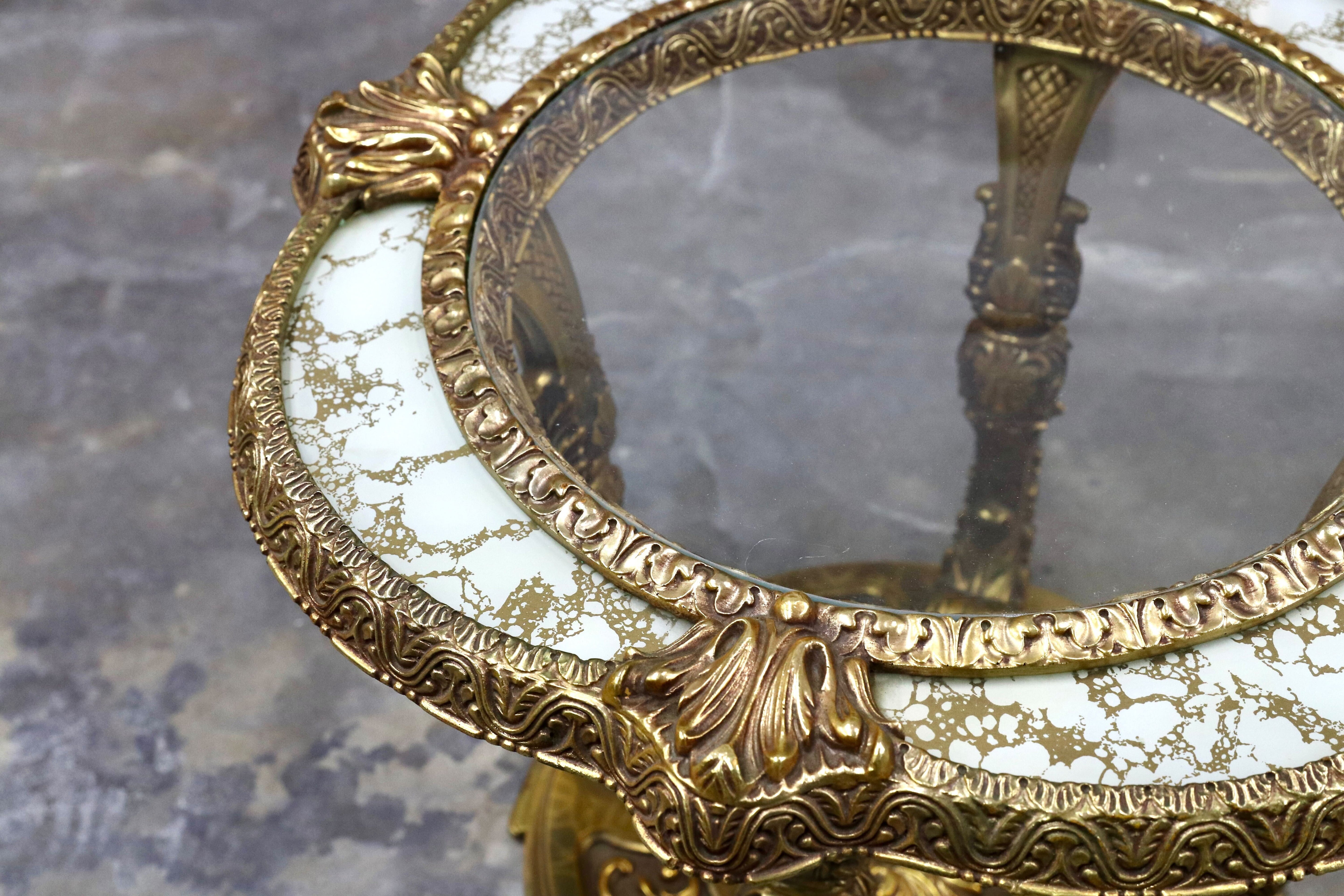 GMIS372○西洋 アンティーク サイドテーブル コンソールテーブル 花台 ゴールド ラグジュアリー モダン ヴィンテージ 店舗什器