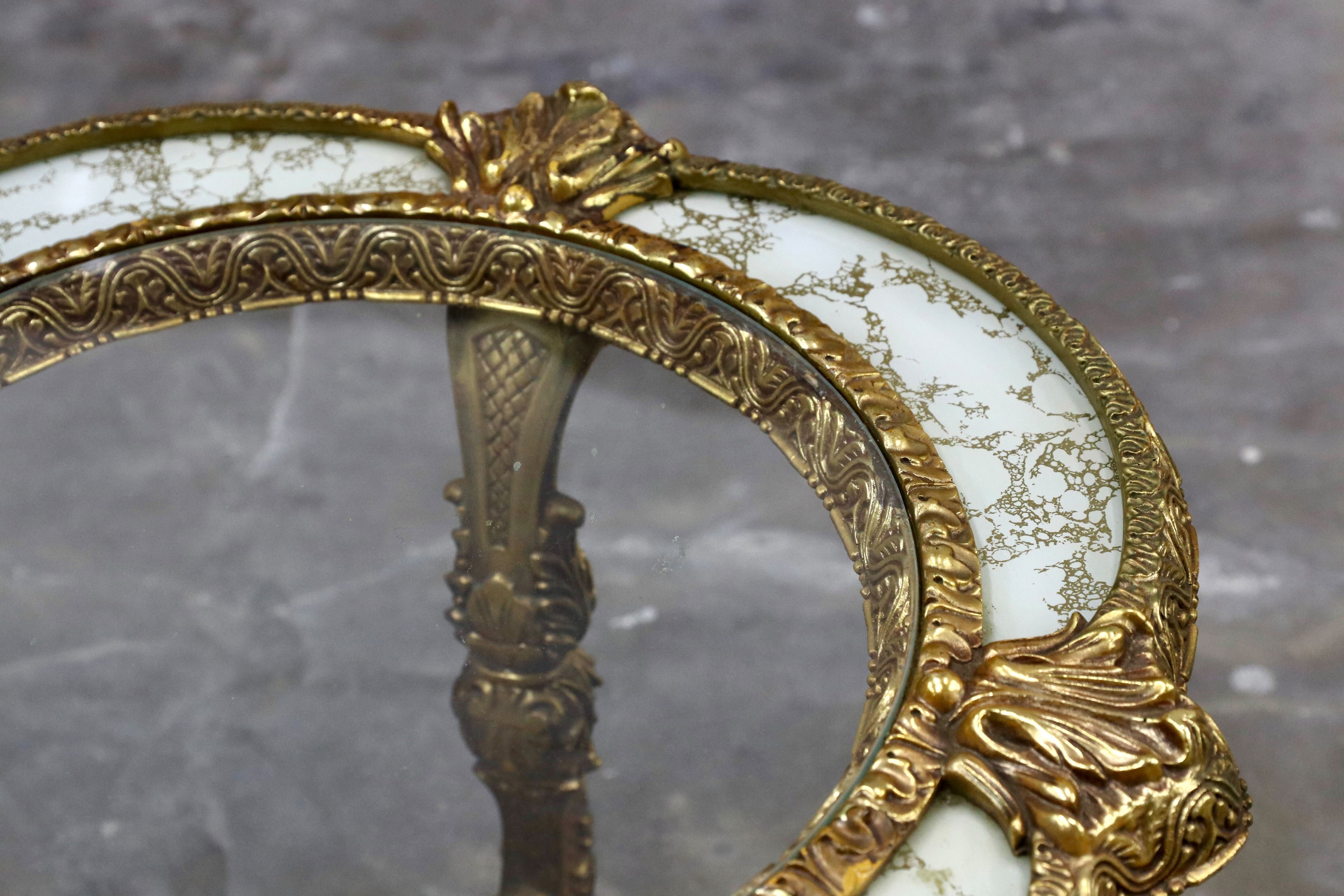 GMIS372○西洋 アンティーク サイドテーブル コンソールテーブル 花台 ゴールド ラグジュアリー モダン ヴィンテージ 店舗什器