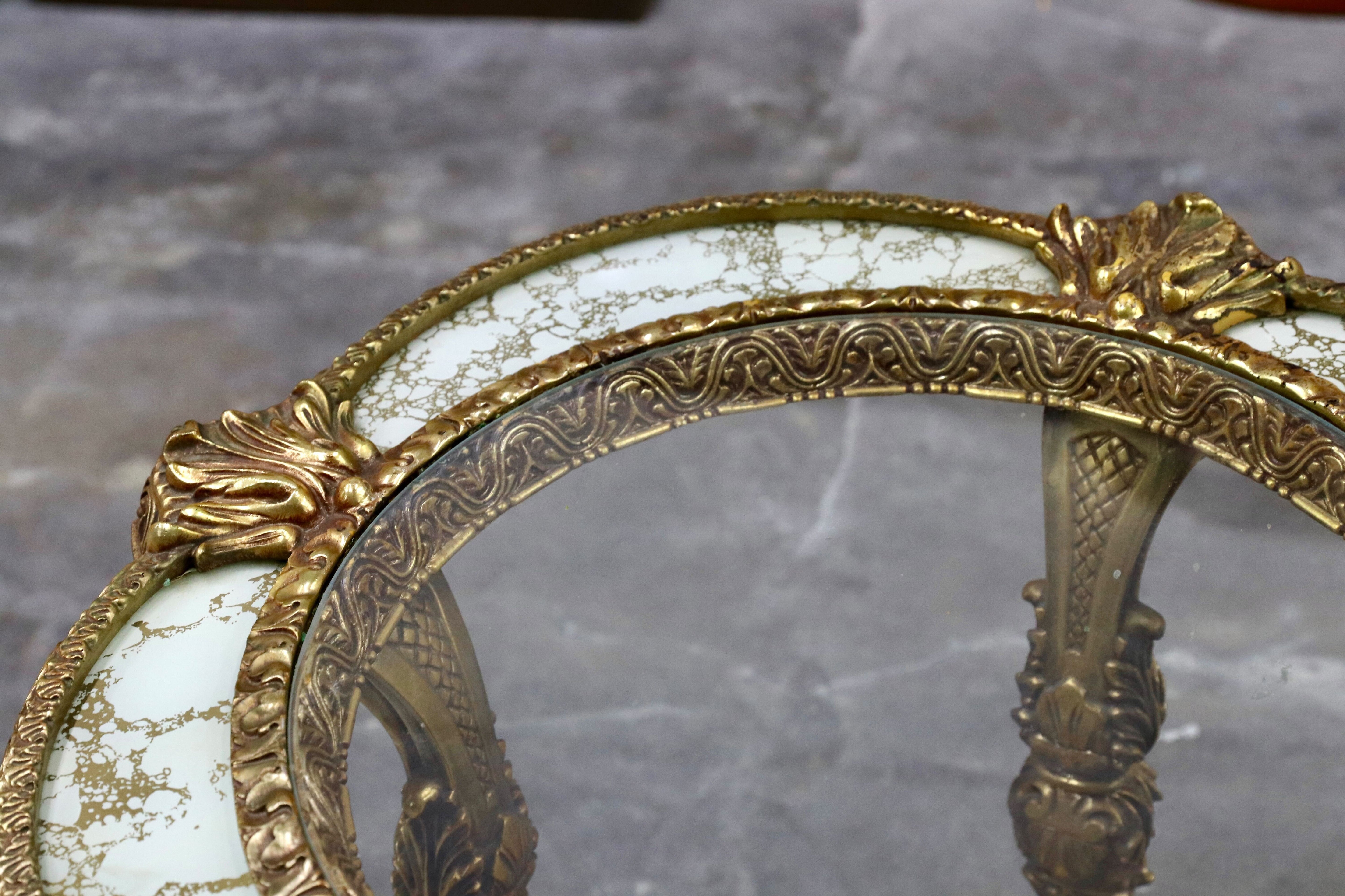 GMIS372○西洋 アンティーク サイドテーブル コンソールテーブル 花台 ゴールド ラグジュアリー モダン ヴィンテージ 店舗什器