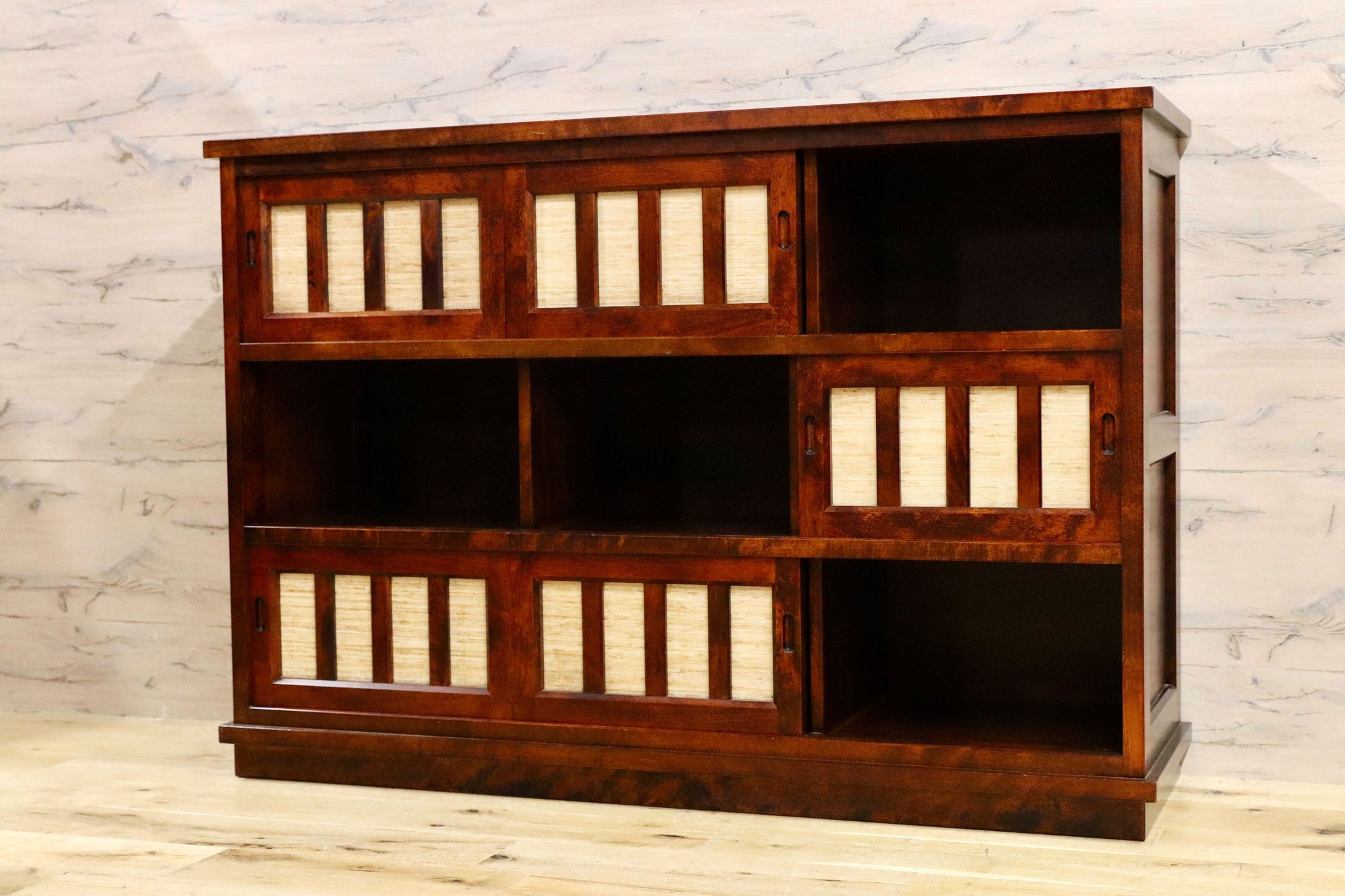 GMHH96○民藝家具 サイドボード リビングボード 茶棚 樺材 無垢材 和  