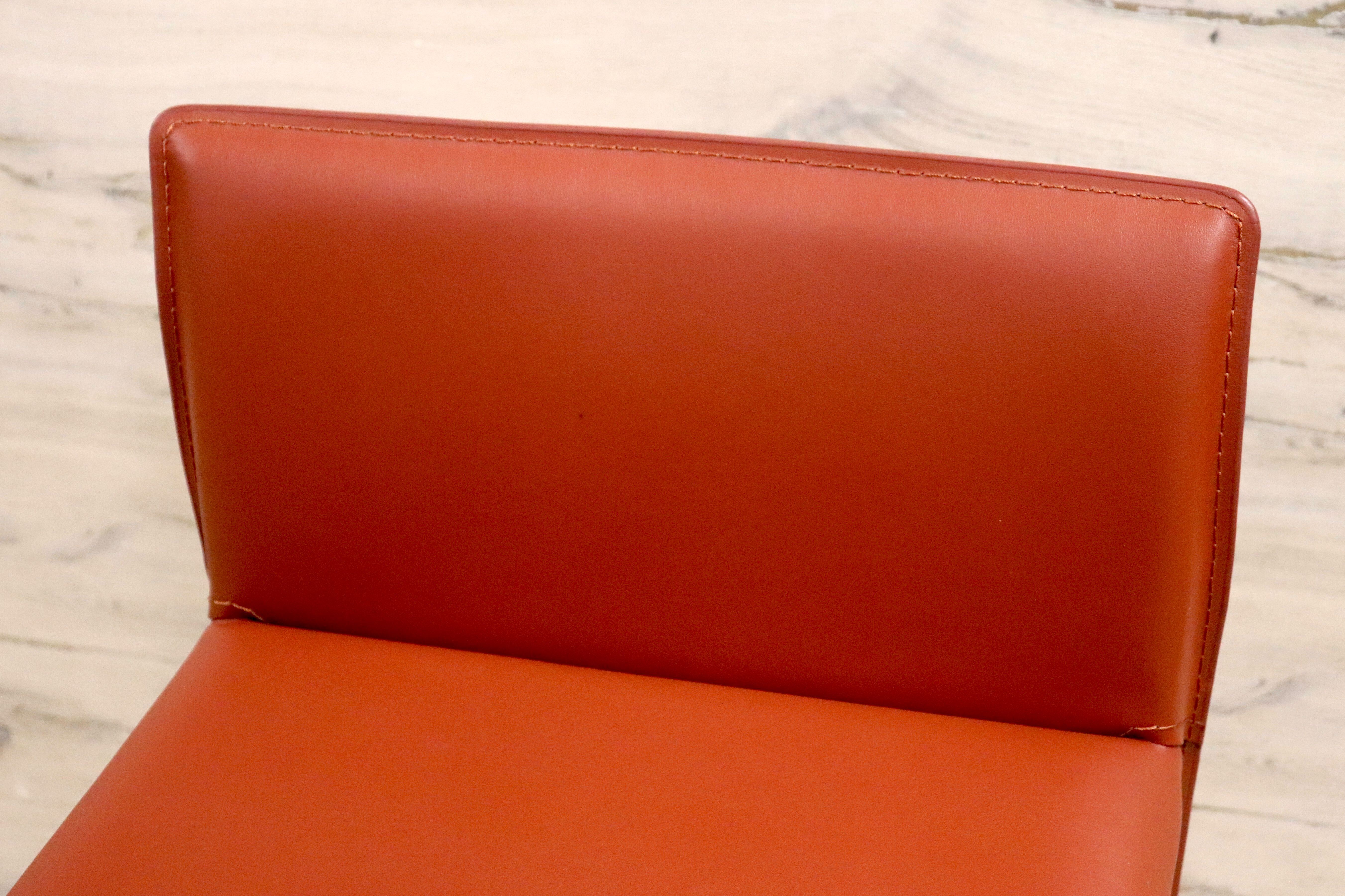 GMGN476A○アダル カウンターチェア ハイチェア バーチェア ハイスツール バースツール リサイクルレザー 赤 モダン シンプル 展示品