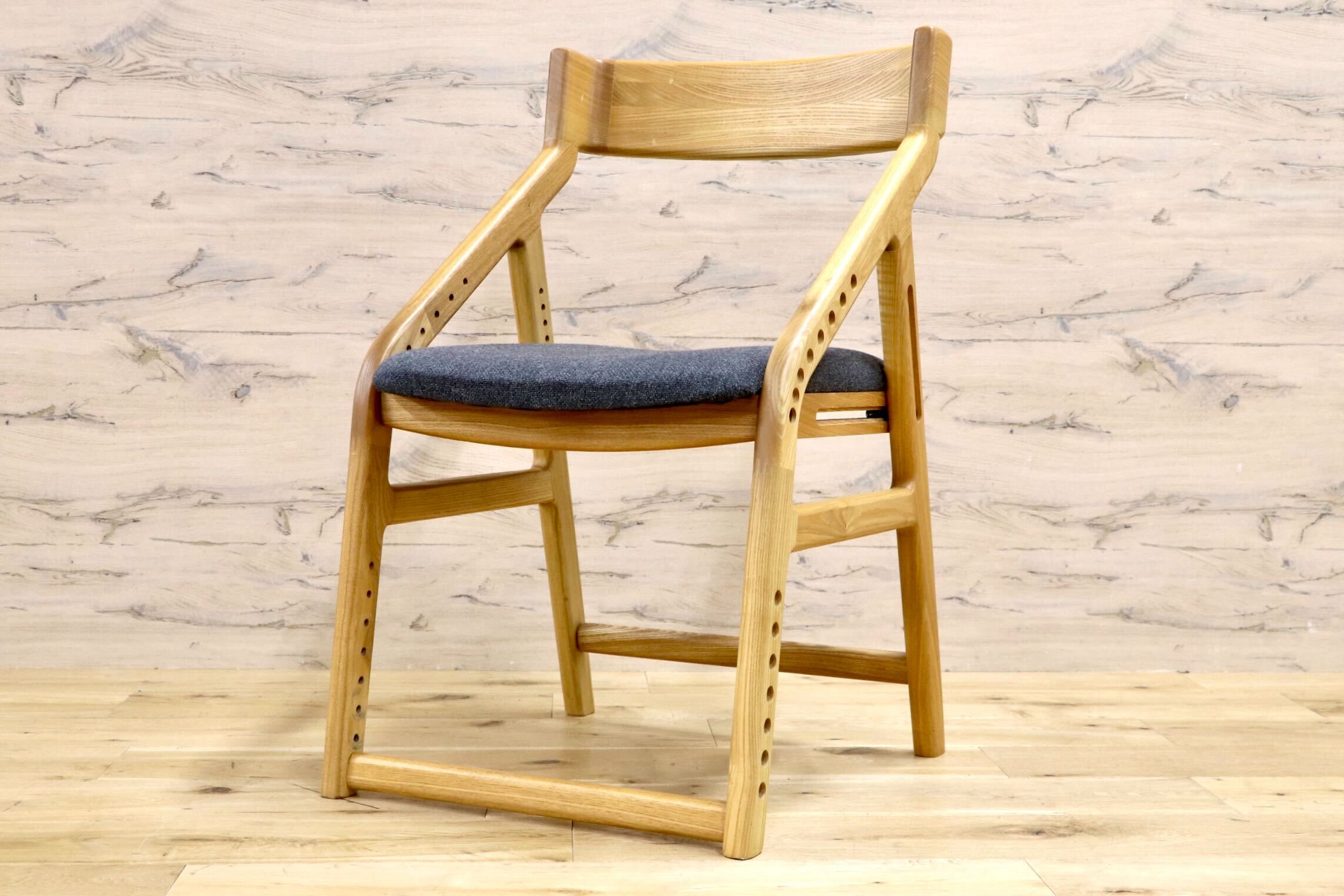 GMIK924○市場株式会社 / ICHIBA イートコ E-Toko 学習チェア ダイニングチェア 北欧風 アームチェア ファブリック