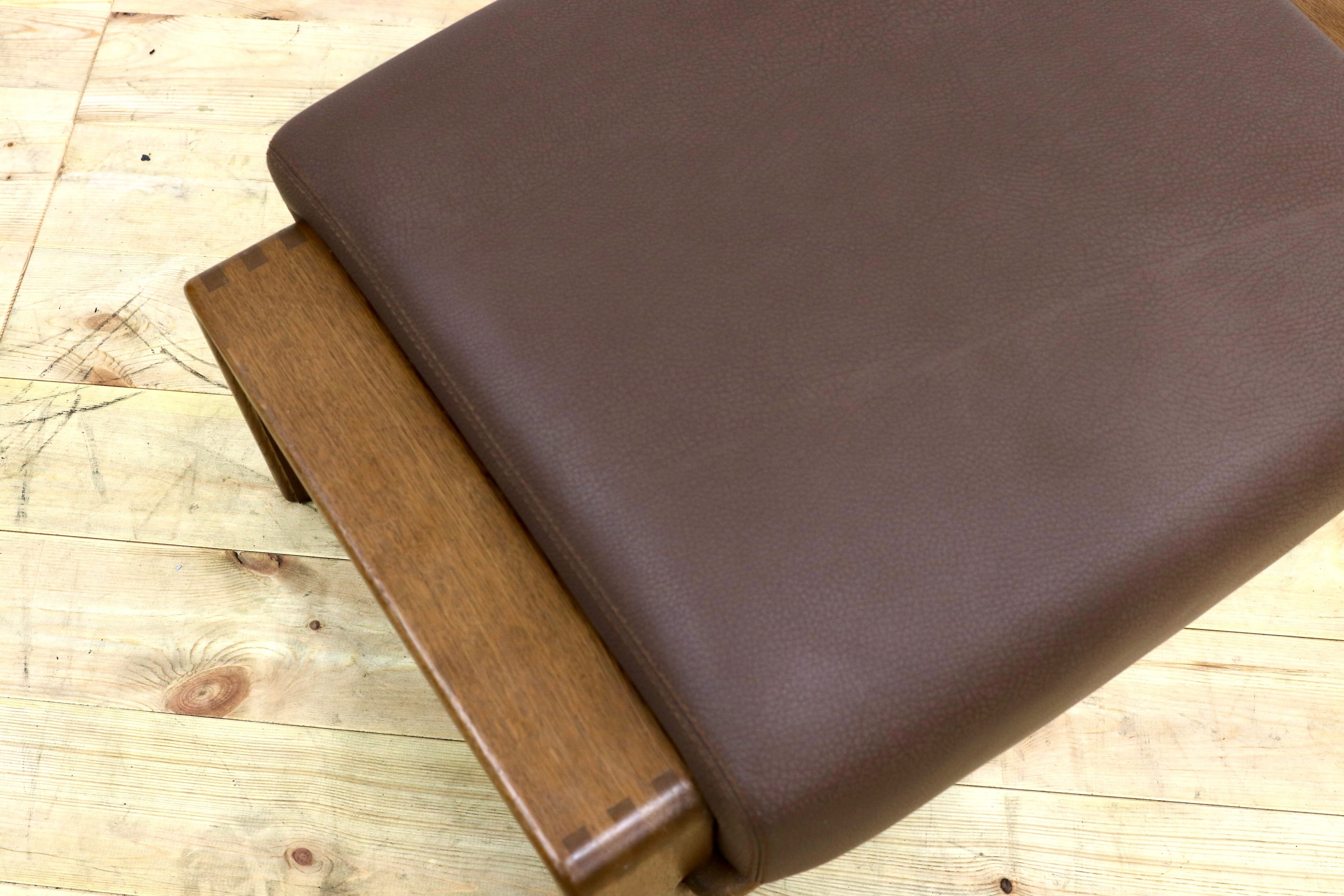GMHK570○カンディハウス / CONDE HOUSE インテリアセンター BOLS ボルス 本革 レザー オットマン フットスツール 旭川家具 約20万