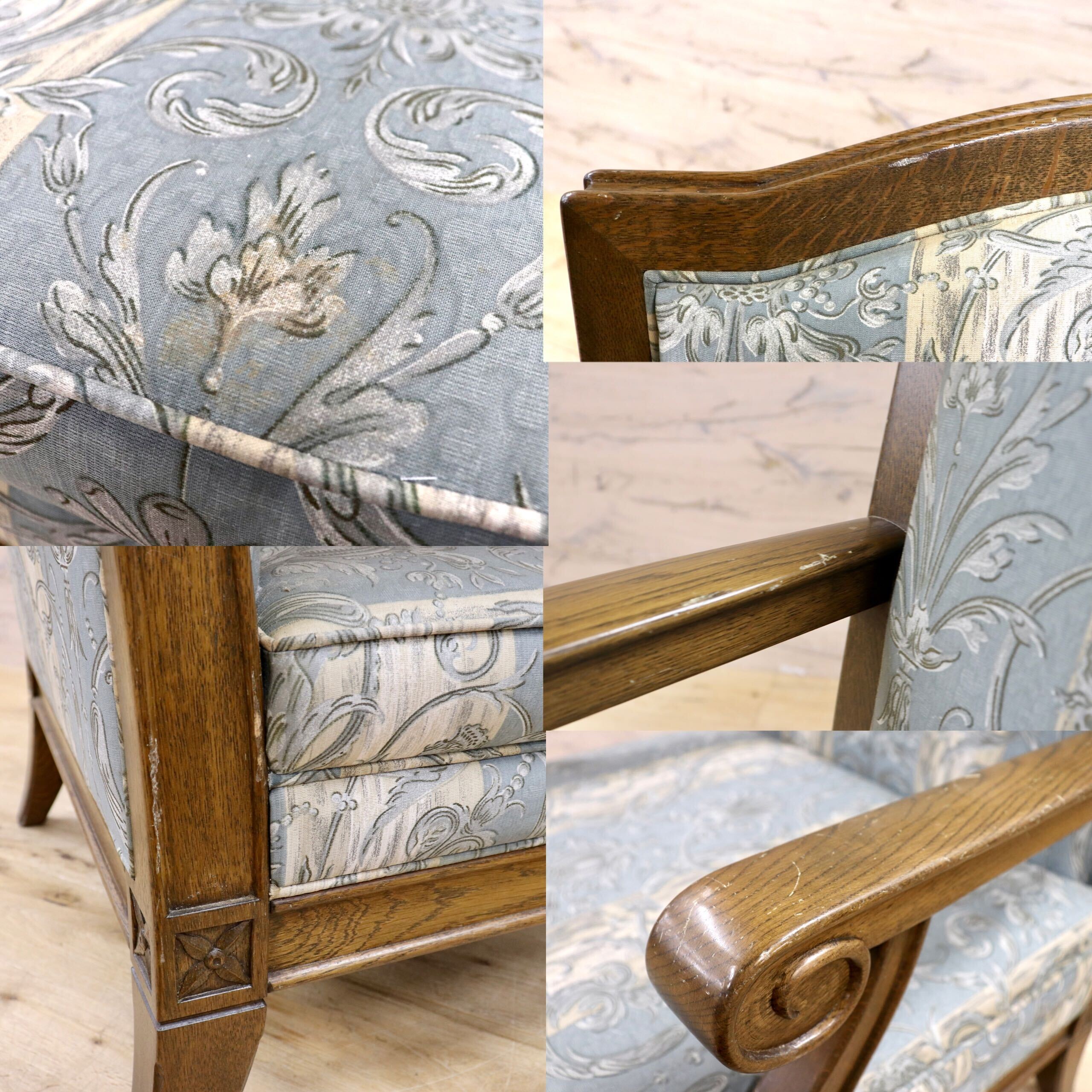 GMIK416A○神戸洋家具 クラシック ラウンジチェア アームチェア シングルソファ 1人掛けソファ ヴィンテージ オーク材 検)メープル不二家