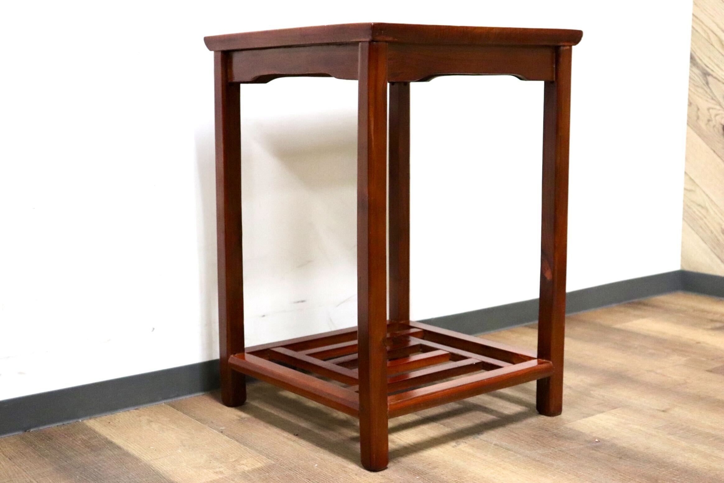 GMHK295F○中国民芸様式 アンティーク サイドテーブル コーヒーテーブル 花台 香炉台 飾り台 電話台 机 店舗什器 木製 クラシック アジアン