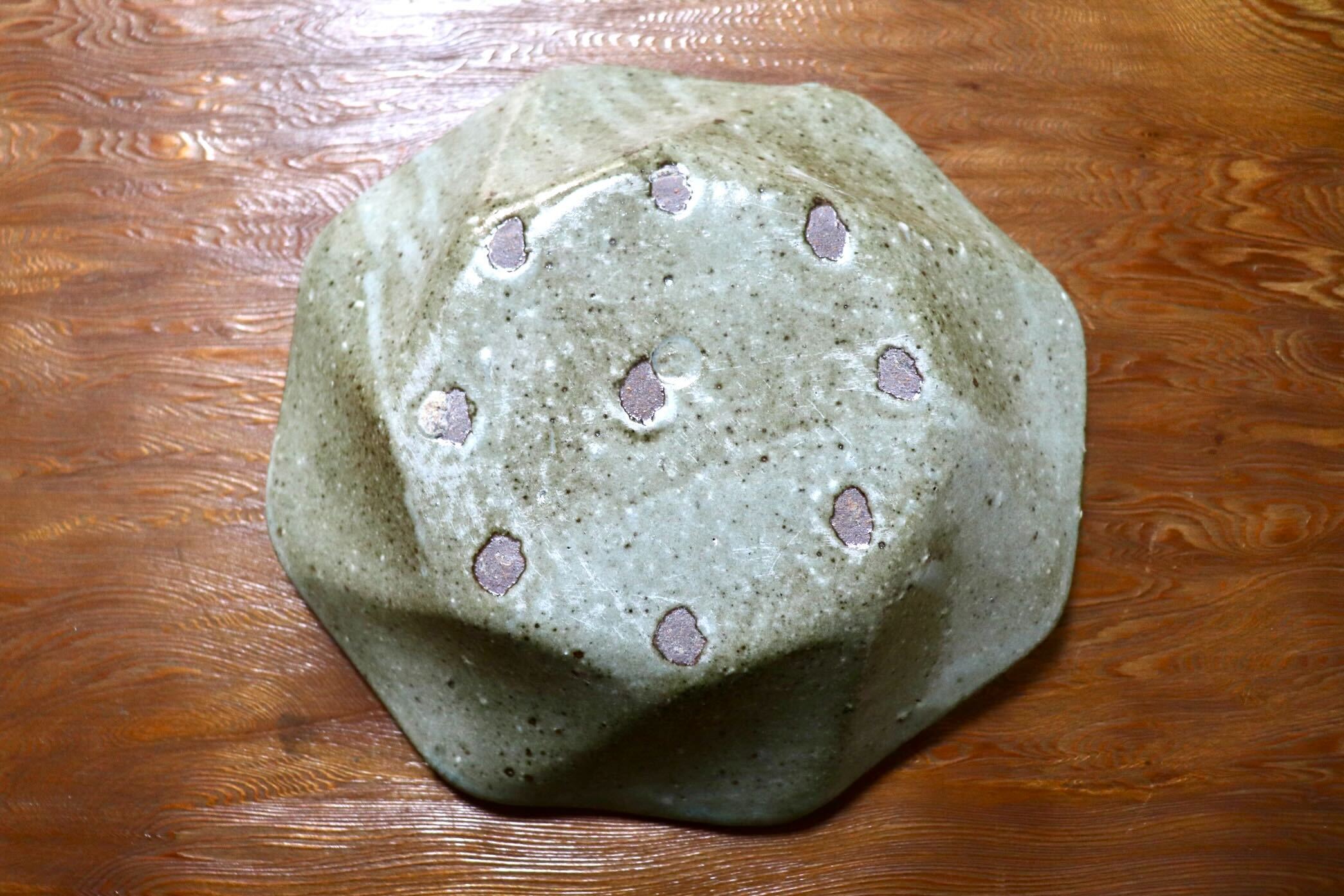 GMIO504E◯丹山窯 丹波焼 八角皿 緑 陶器 丹波篠山 伝統工芸 未使用