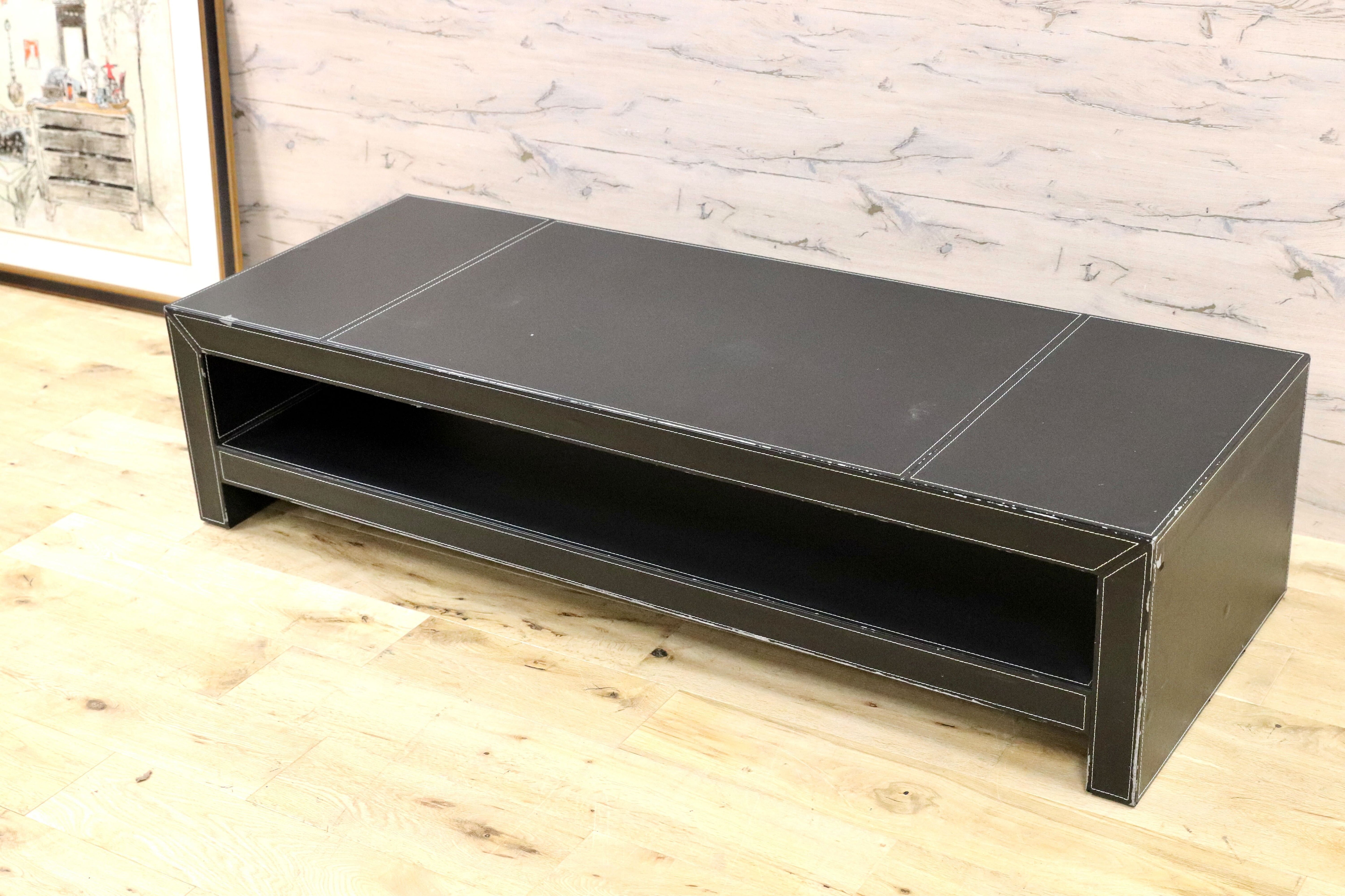 GMGH313○イタリアモダン センターテーブル ローボード テレビボード TVボード AVボード ビニールレザートップ 検)ボンテンピ BOMTEMP