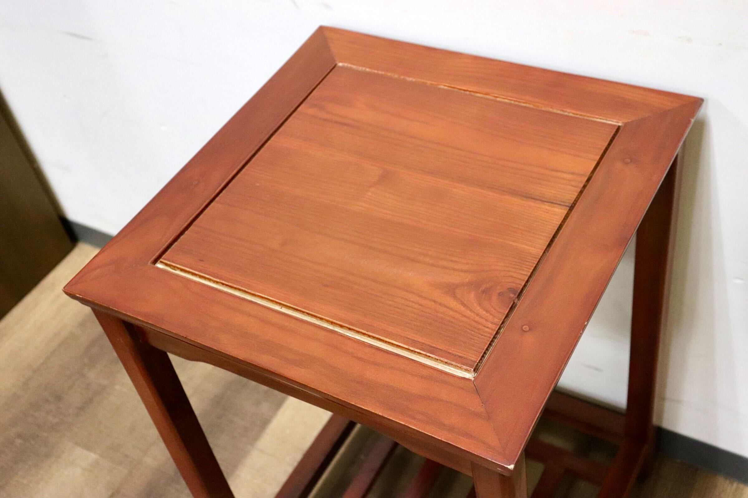 GMHK295G○中国民芸様式 アンティーク サイドテーブル コーヒーテーブル 花台 香炉台 飾り台 電話台 机 店舗什器 木製 クラシック アジアン