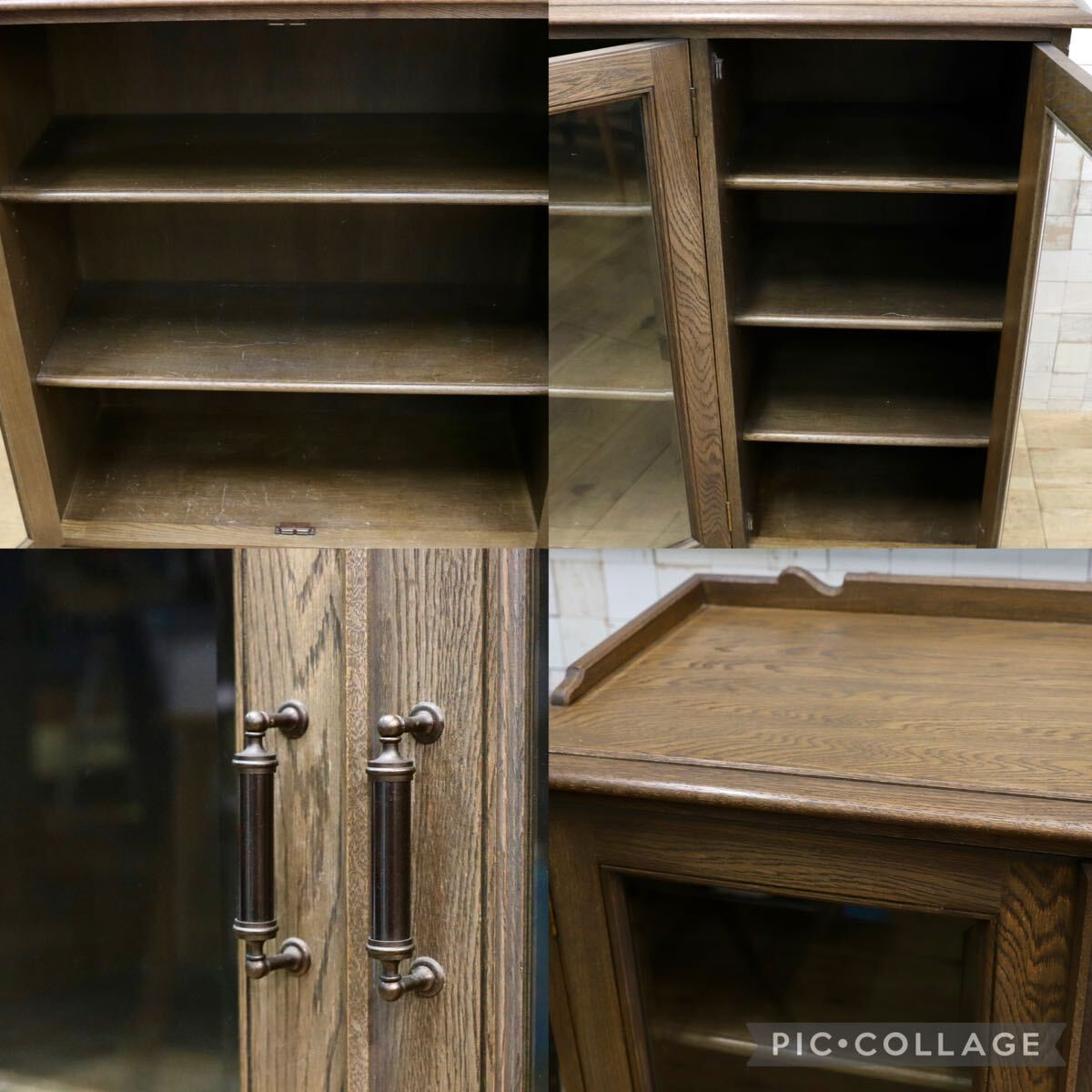 GMIK581○神戸洋家具 永田良介商店 サイドボード リビングボード キャビネット オーク 英国カントリー ヴィンテージ 稀少 アンティーク
