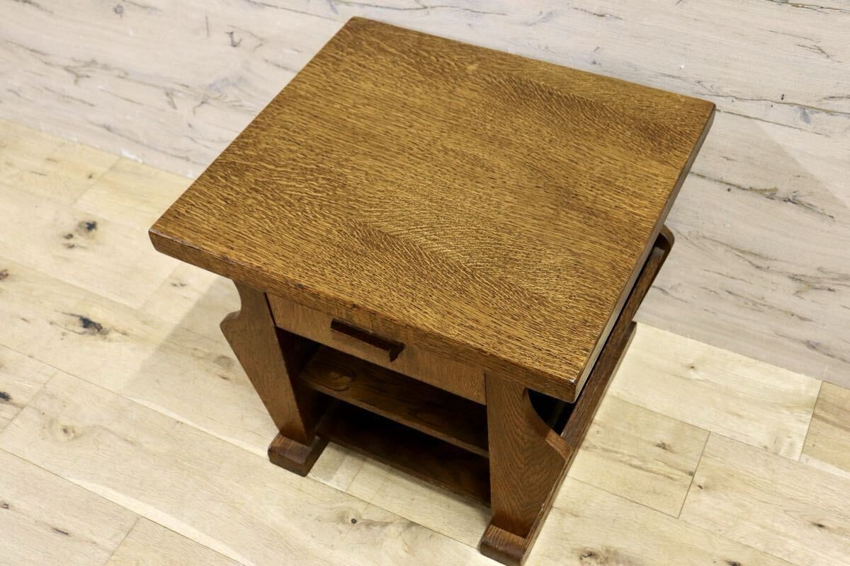 GMIS302○オーク材 サイドテーブル ベッドサイドテーブル エンドテーブル 花台 飾り台 オールドカントリー クラシック ダッチカントリー