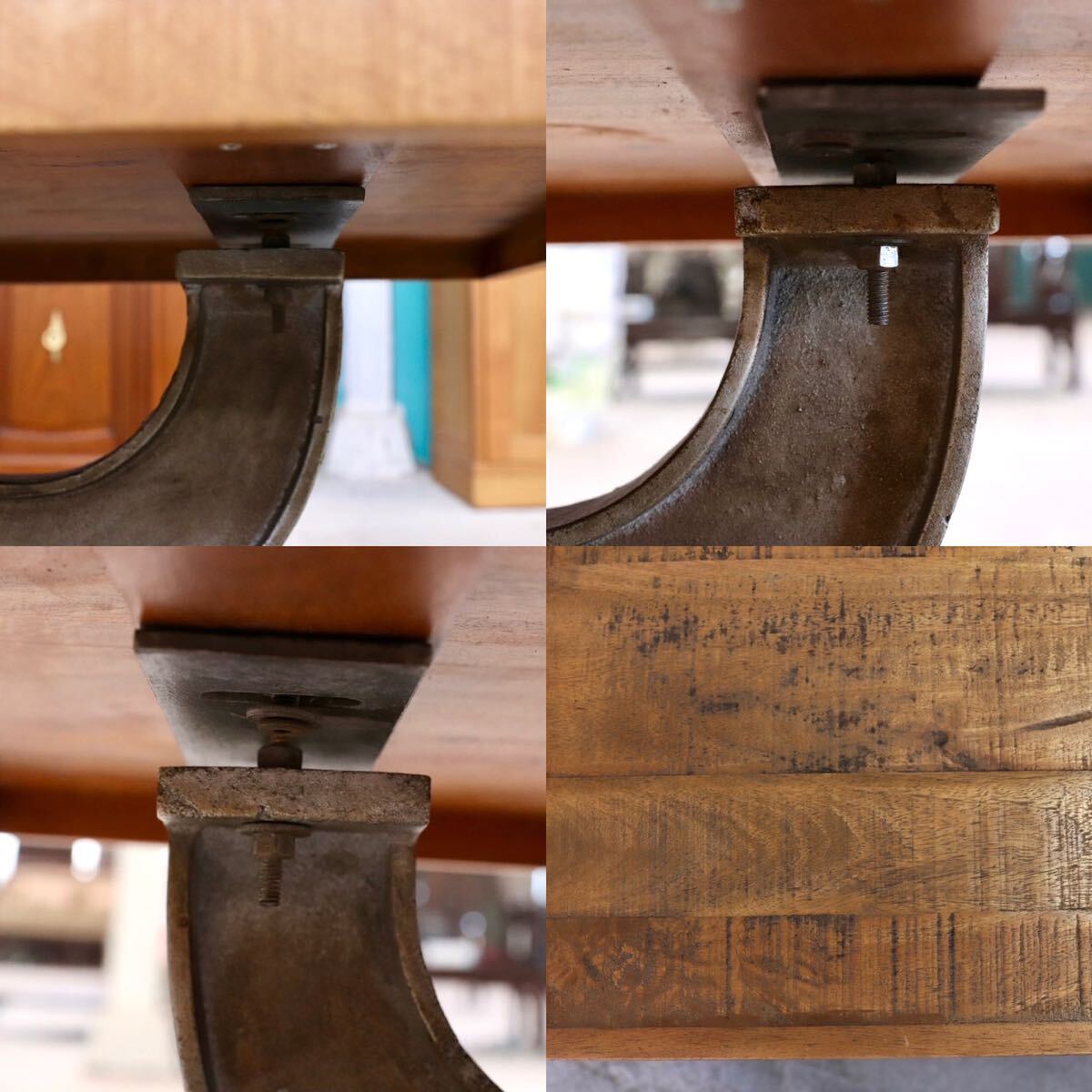 GMHK482A○インダストリアル 工業系 センターテーブル リビングテーブル アイアン 古木 コーヒーテーブル カフェ 店舗什器 アンティーク