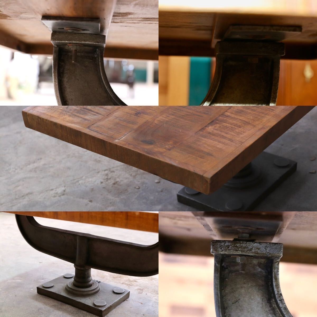 GMHK482B○インダストリアル 工業系 センターテーブル リビングテーブル アイアン 古木 コーヒーテーブル カフェ 店舗什器 アンティーク