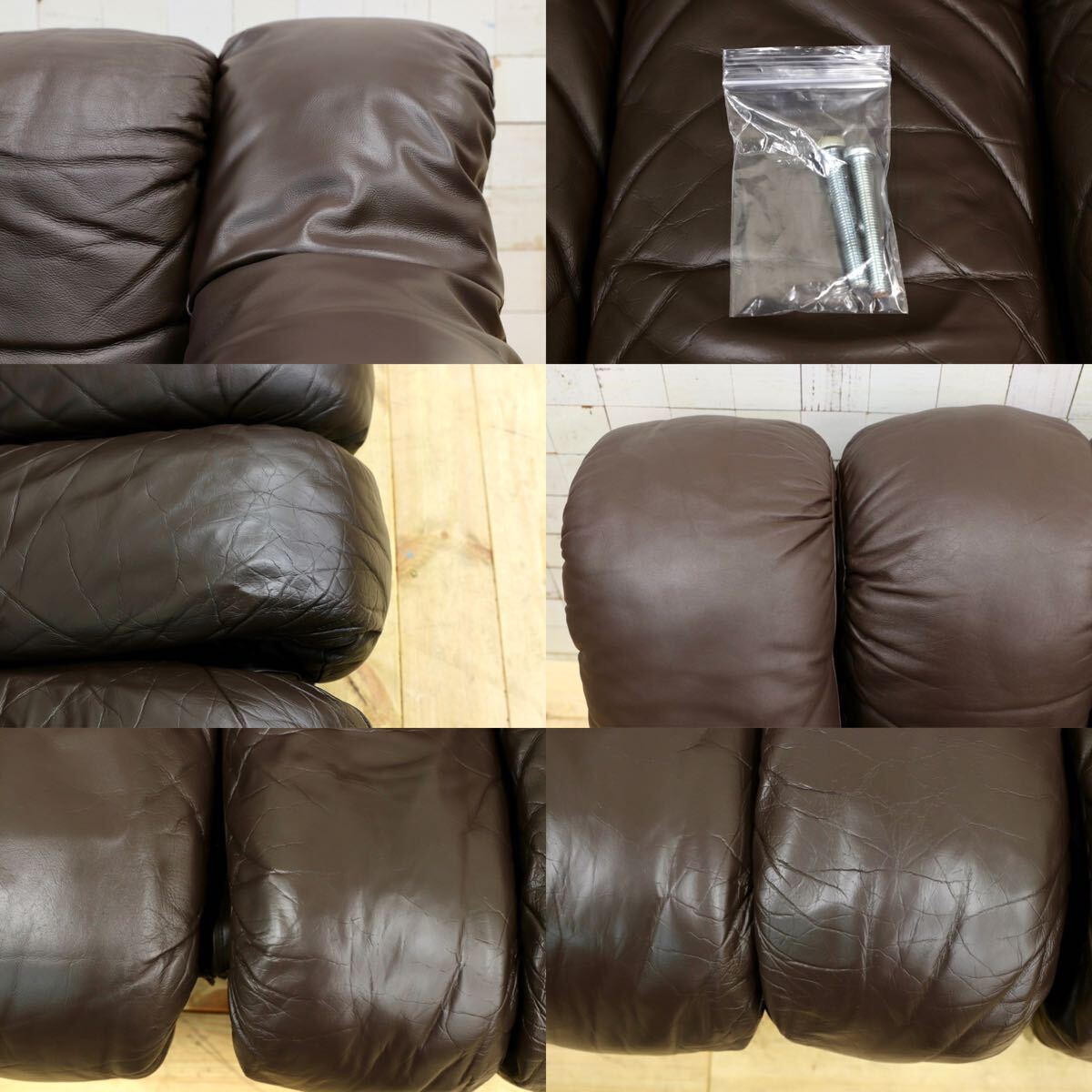 GMHK550○mobilia / モビリア スネークソファ 10連 名作 石原裕次郎 IDC大塚家具 北欧ヴィンテージ ブラウン de sede デセデ