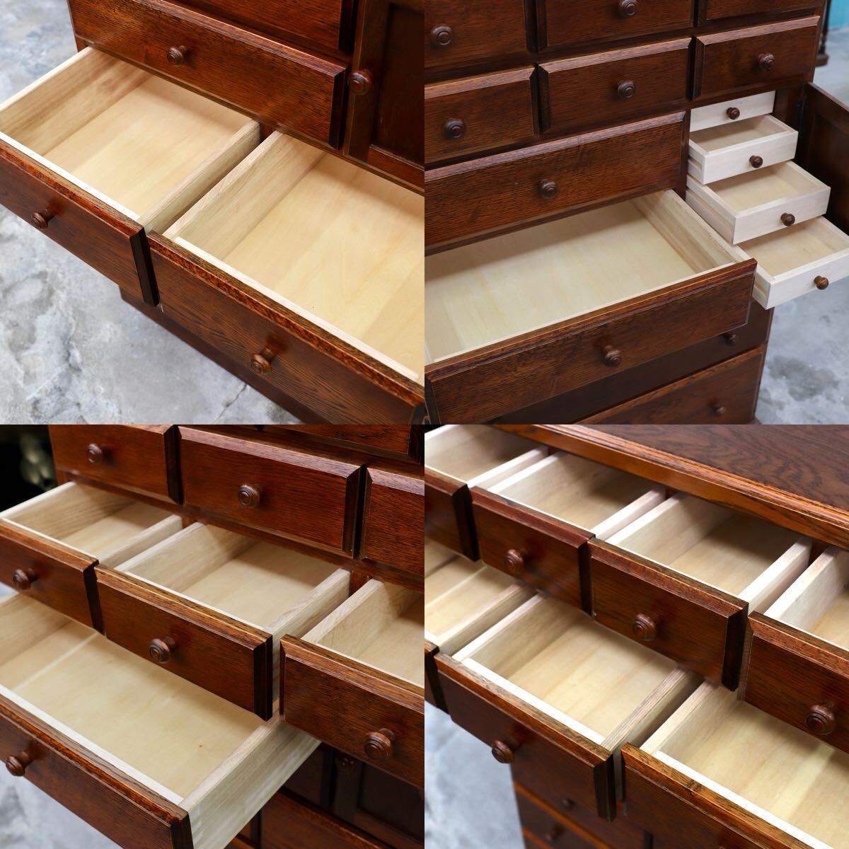 GMHH467○三越家具 Brugge ブルージュ ハイチェスト HK-204 オーク材 英国クラシック カントリー 整理箪笥 収納家具 レトロ