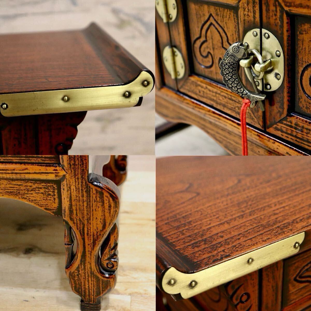 GMIS40B○李朝家具 キャビネット 飾り台 引き出し アンティーク ヴィンテージ アジアン家具 古道具 木製 展示品