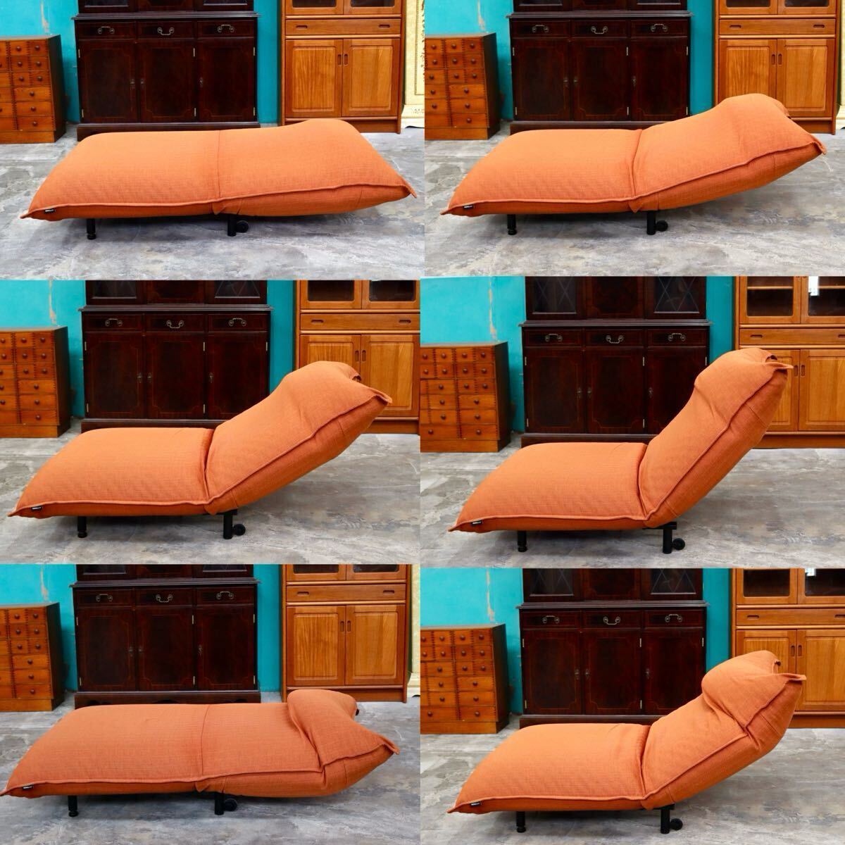 GMIK340B○フランスベッド Lifit ソファ SS リクライニングソファ ソファベッド MOVEin'terior キャスター付き ファブリック オレンジ